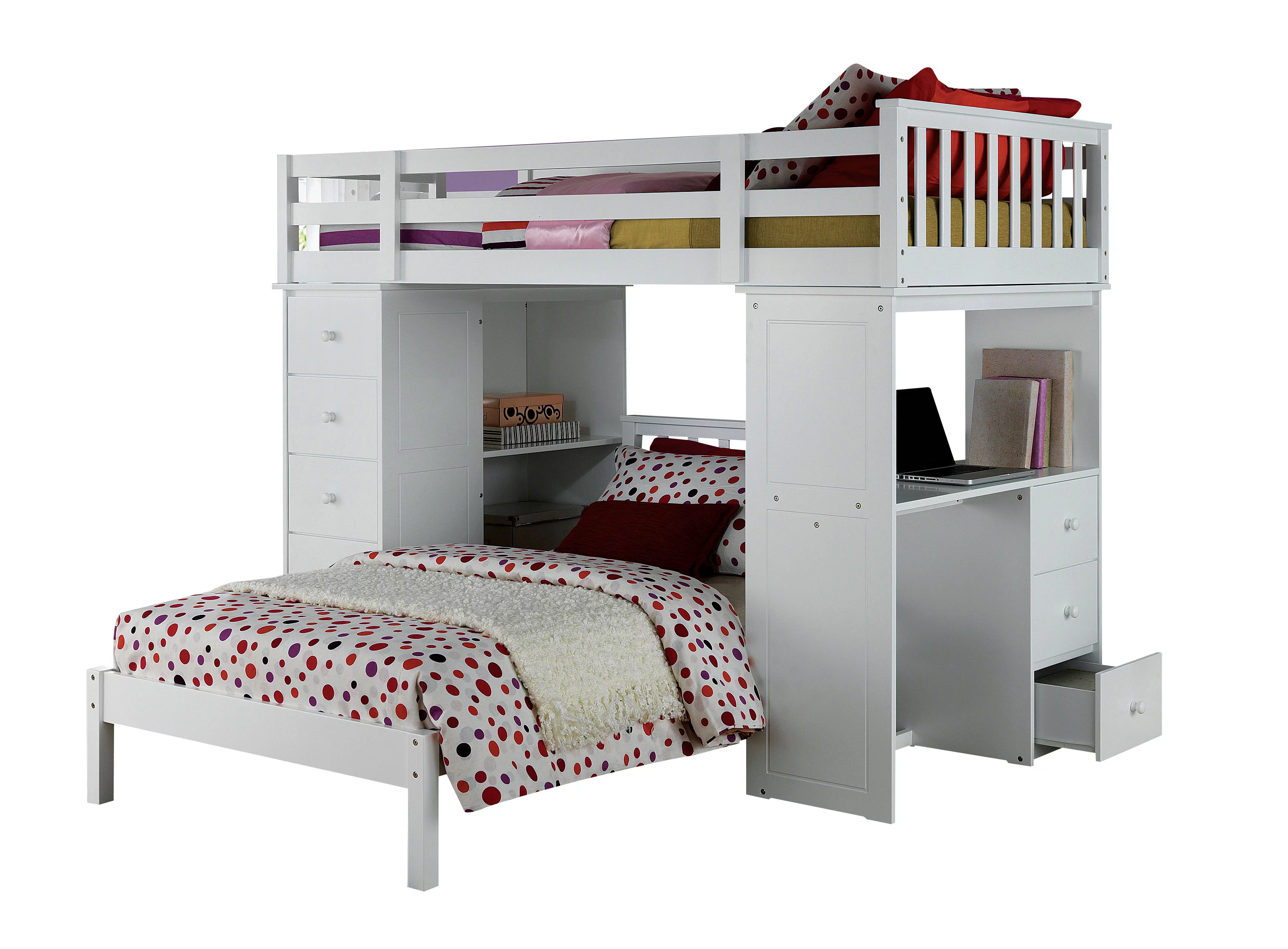 Acme Furniture Freya Loft Bed & Twin Bed in White