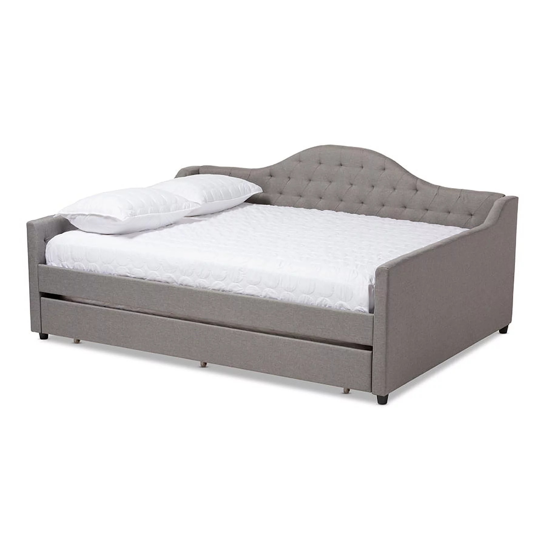 Baxton Studio Eliza Modern and Contemporary Fabric Upholstered Daybed with Trundle