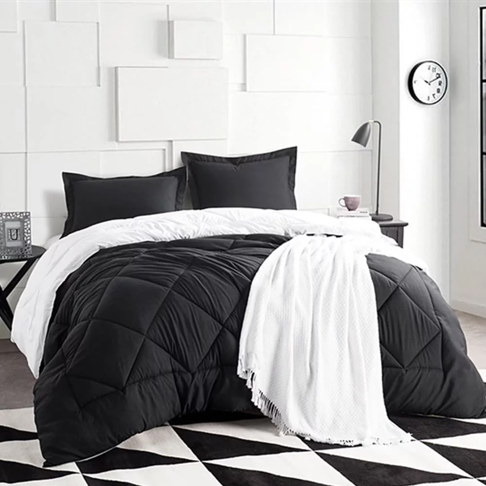 Byourbed BYB Black/White Reversible Comforter (Shams Not Included) Twin XL Adult, Teen & Dorm
