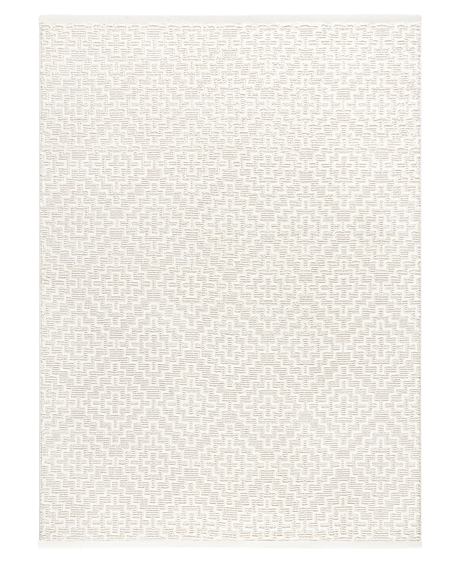 TOWN & COUNTRY LUXE Tretta Modern Geo Area Rug with Plush High-Low Texture, Ivory, 9'2