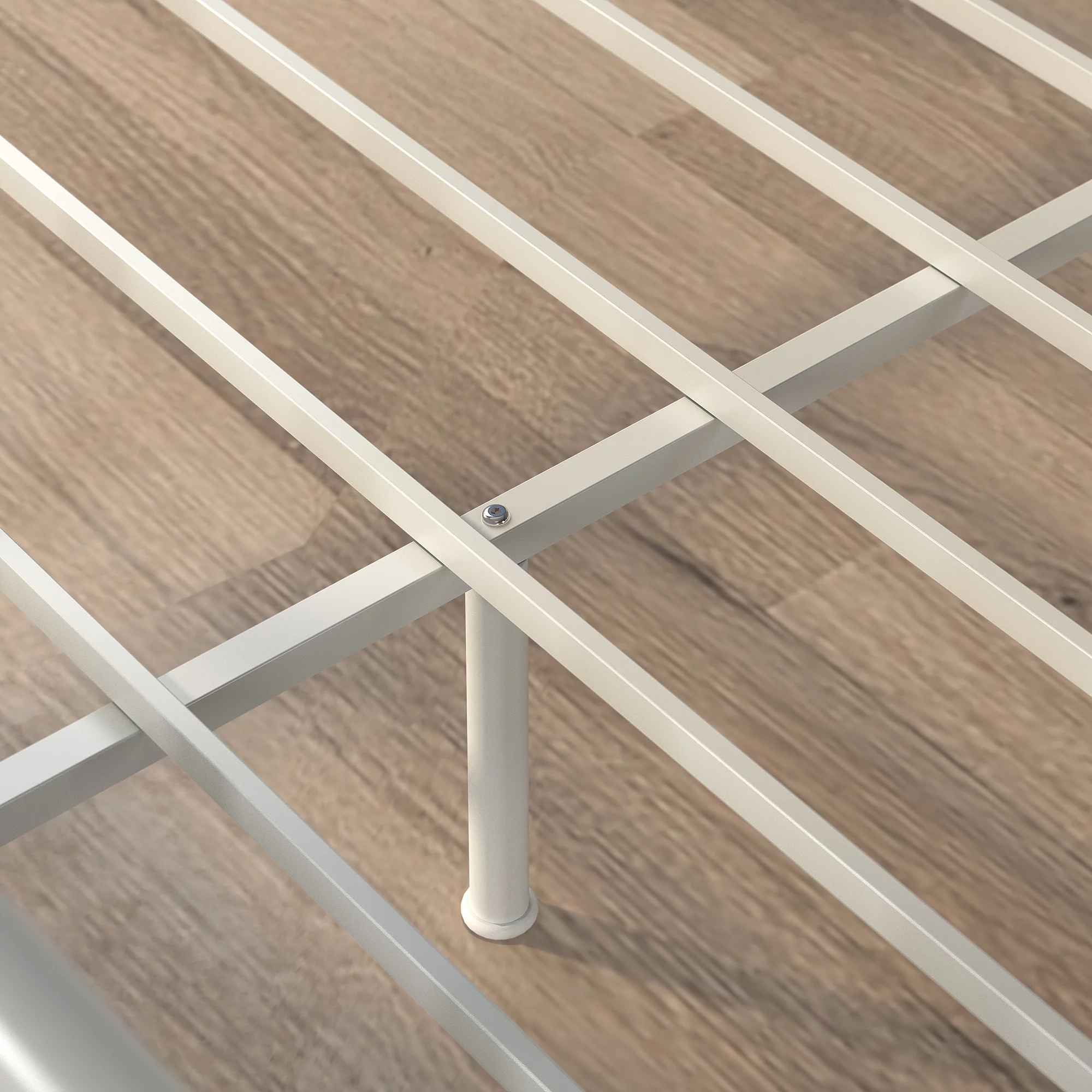 ZINUS Florence Full Panel Metal Platform Bed Frame / Mattress Foundation / No Box Spring Needed / Easy Assembly, White, Full White Full Original