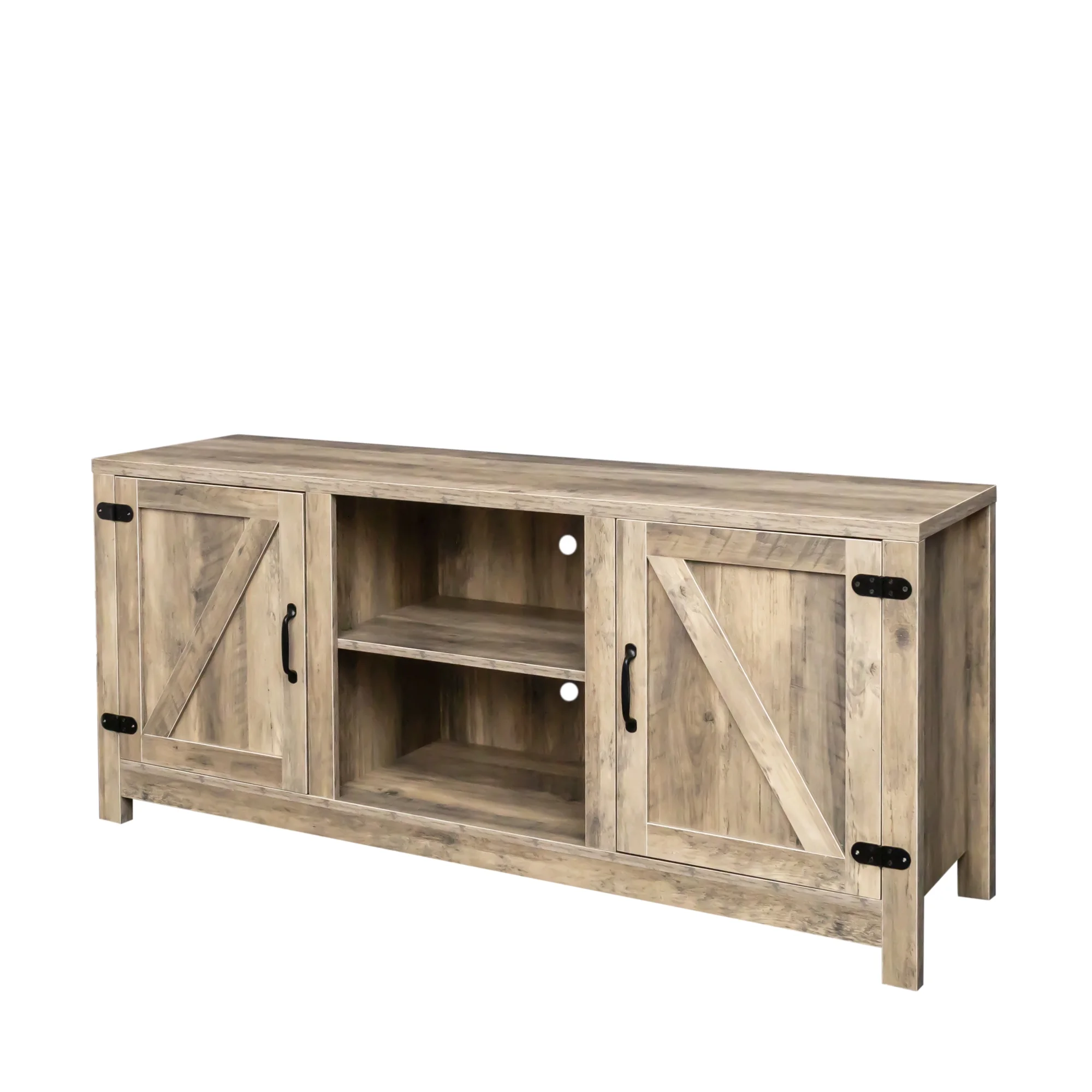 Vebreda Modern Farmhouse TV Stand Rustic Barn Two-Door TV Cabinet for TVs up to 65