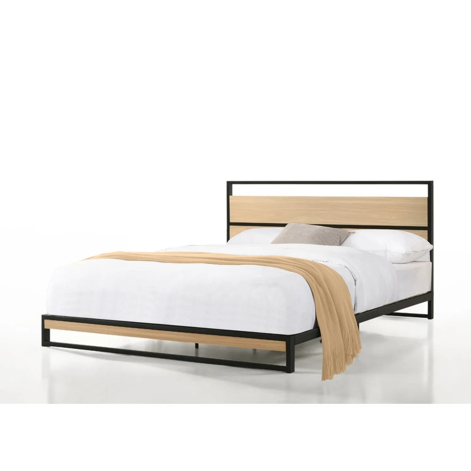 Belle Isle Furniture Eagle Harbor Modern Wood Low Profile Bed, Full, Black
