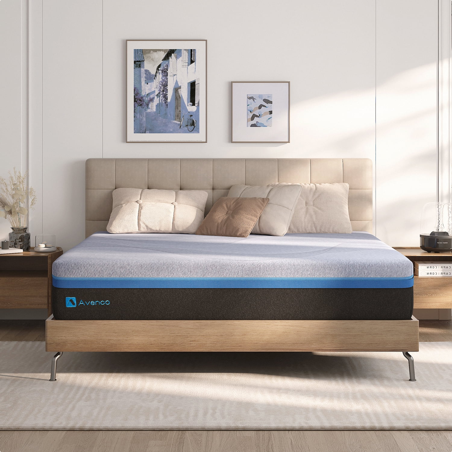 Queen Size Mattress Avenco 10'' Adult Medium Plush Gel Memory Foam Mattress in a Box