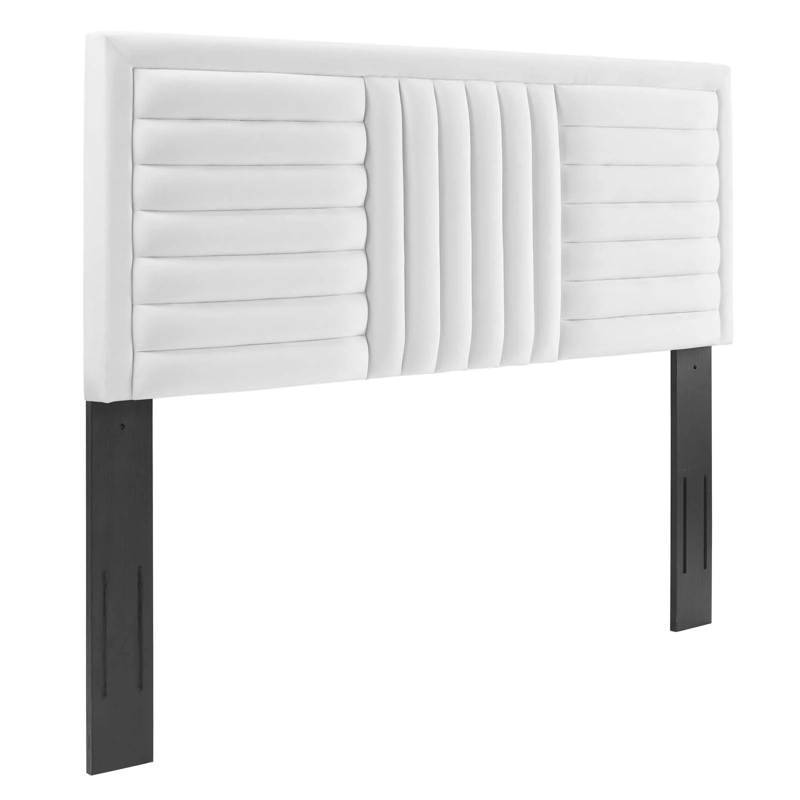 Modway Believe Channel Tufted Performance Velvet Full/Queen Headboard in White