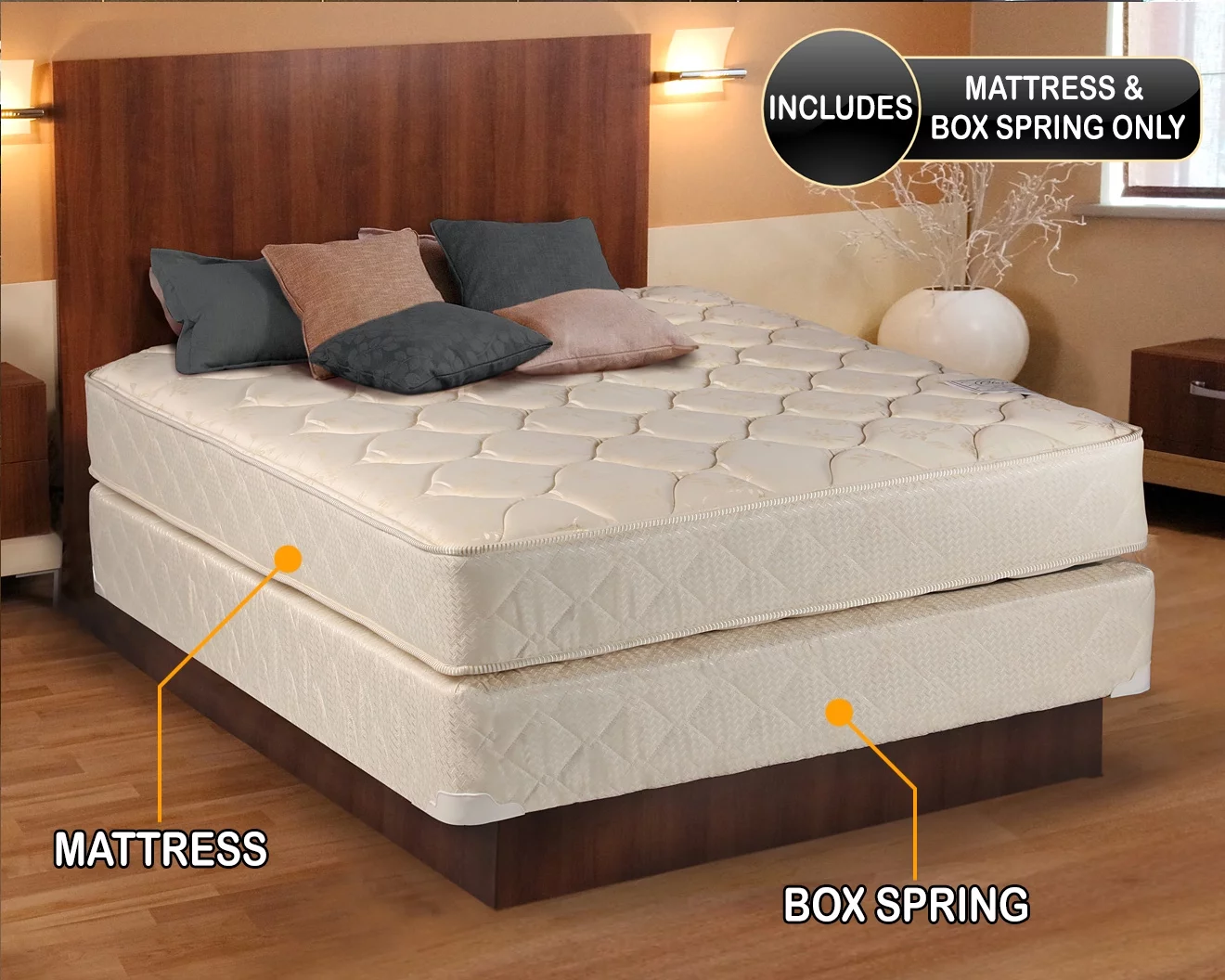DS USA Comfort Classic Double-Sided Gentle Firm Mattress Set with Metal Bed Frame - Spine Support, High Quality Foam, Orthopedic, Longlasting Comfort by Dream Solutions USA (Full 54