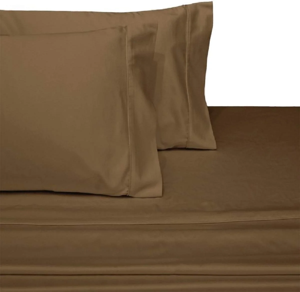 Solid Taupe Queen Size Microfiber Attached Waterbed With Pole Attachment. Pole Not Included