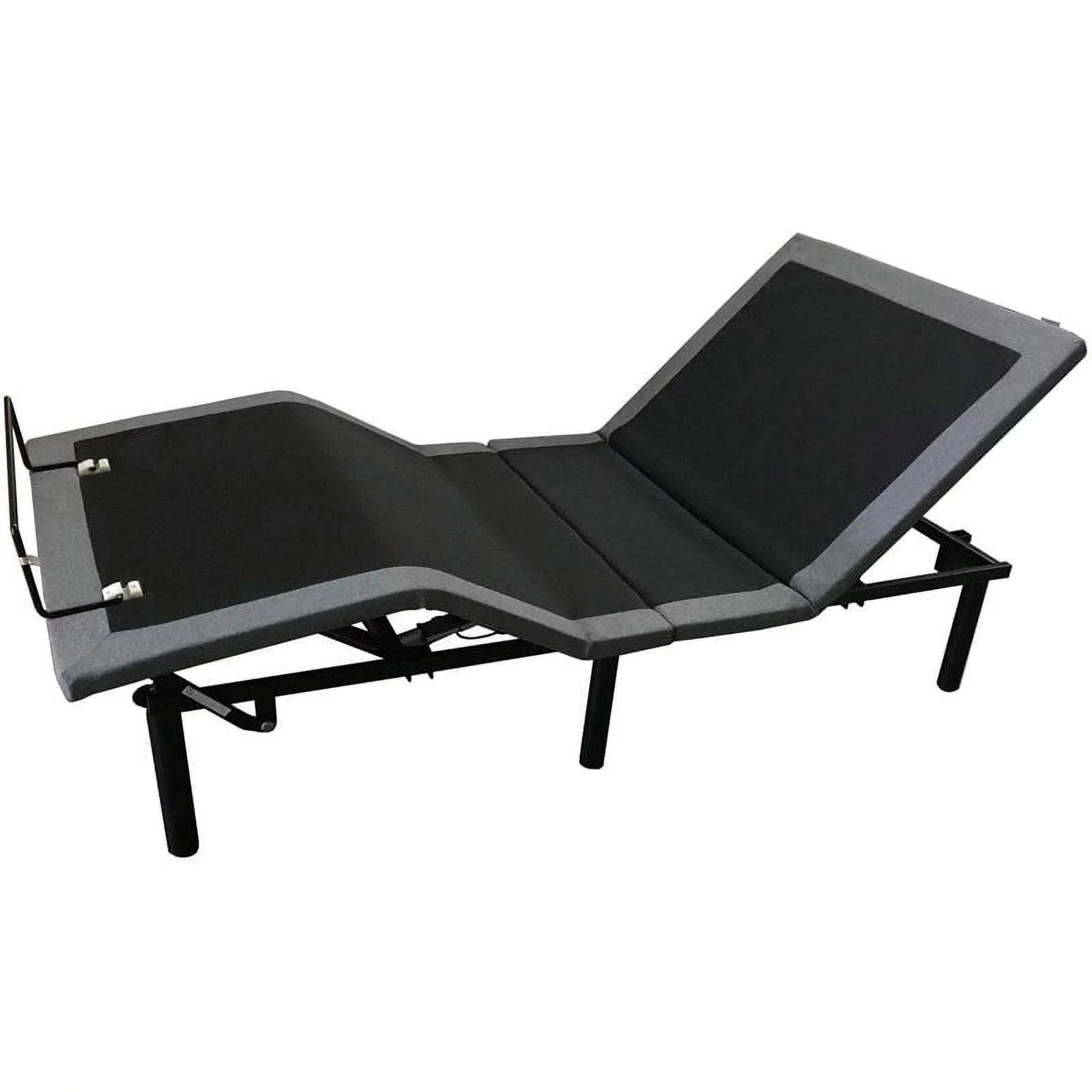 Pemberly Row Modern Metal Zero Gravity Adjustable Queen Bed Base in Black/Gray
