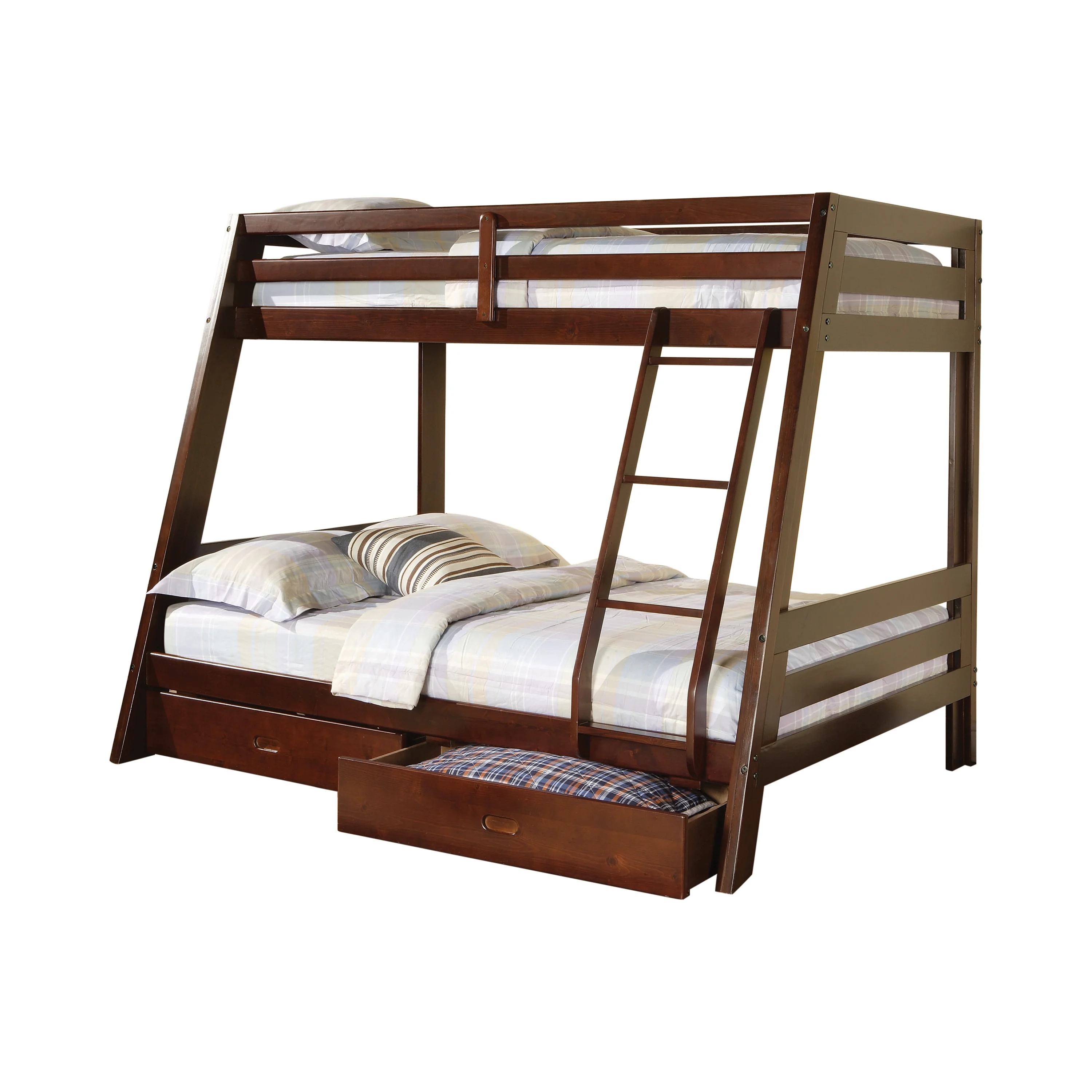 Hawkins 2-drawer Twin over Full Bunk Bed Medium Brown