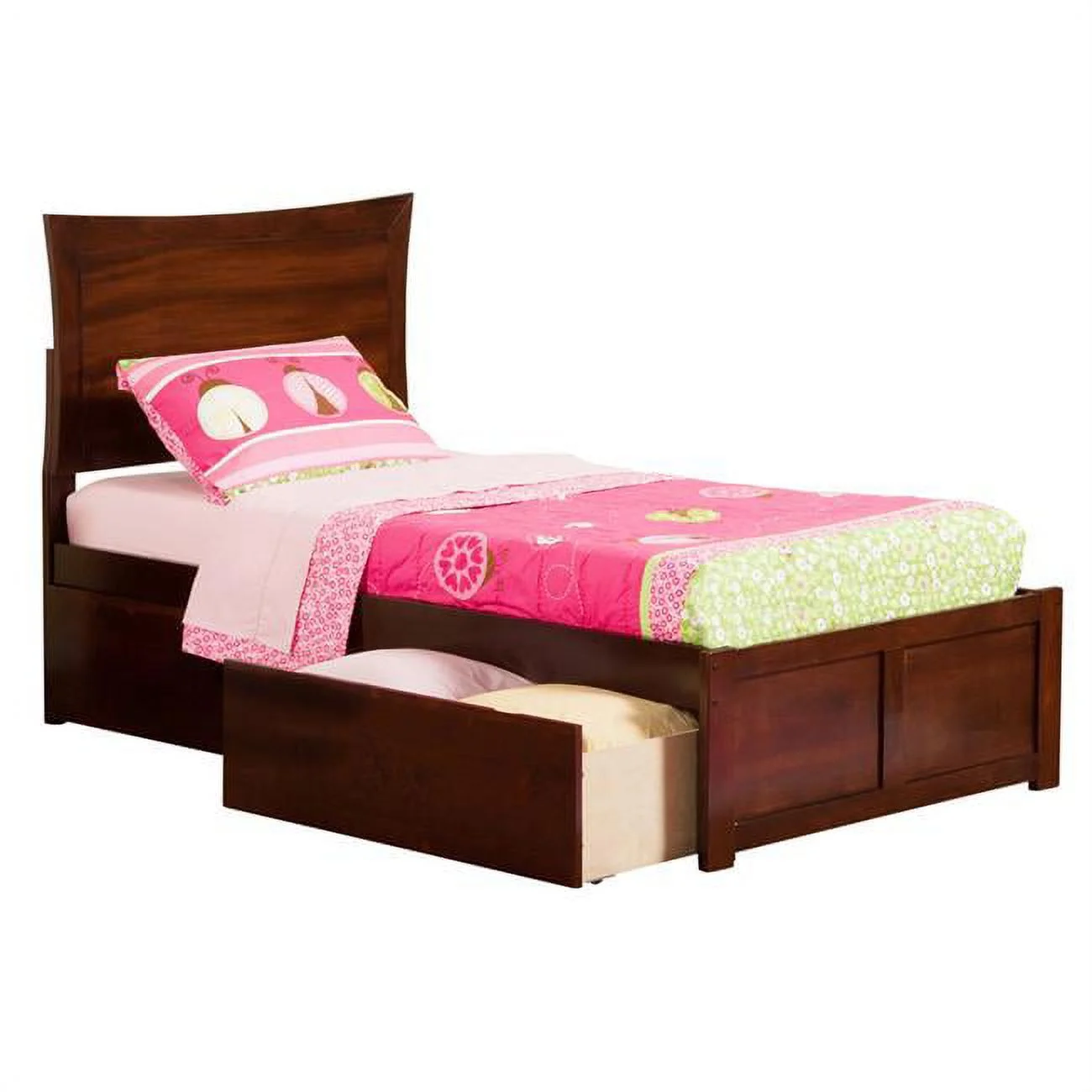 Metro Extra Large Bed with Matching Footboard - Antique Walnut, Twin Size
