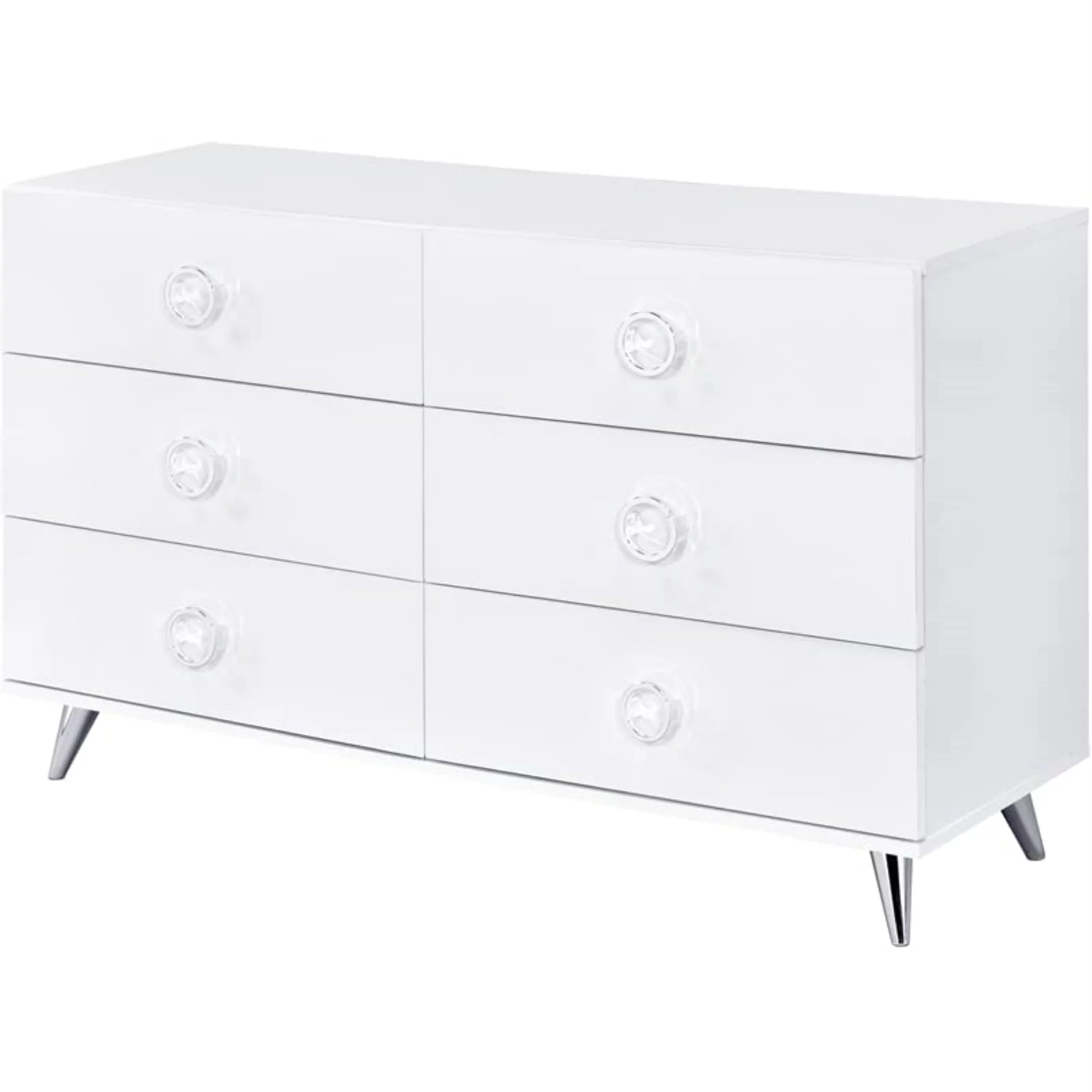ACME Perse 6-Drawer Wooden Dresser in White