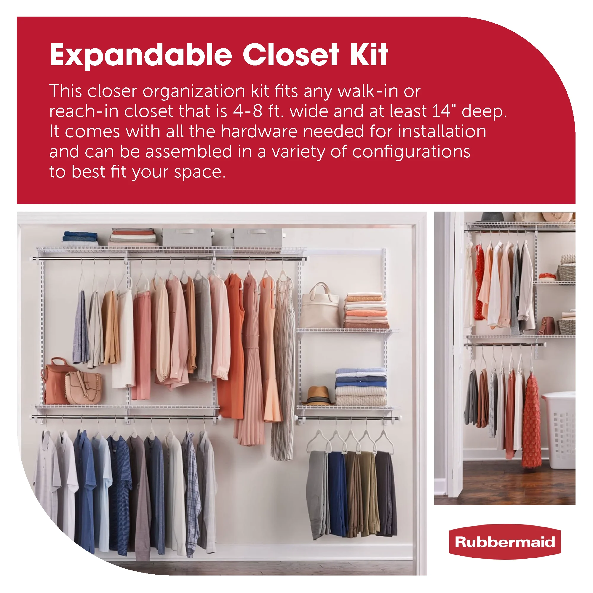 Rubbermaid Configurations White Closet Kit - FG3G5902WHT