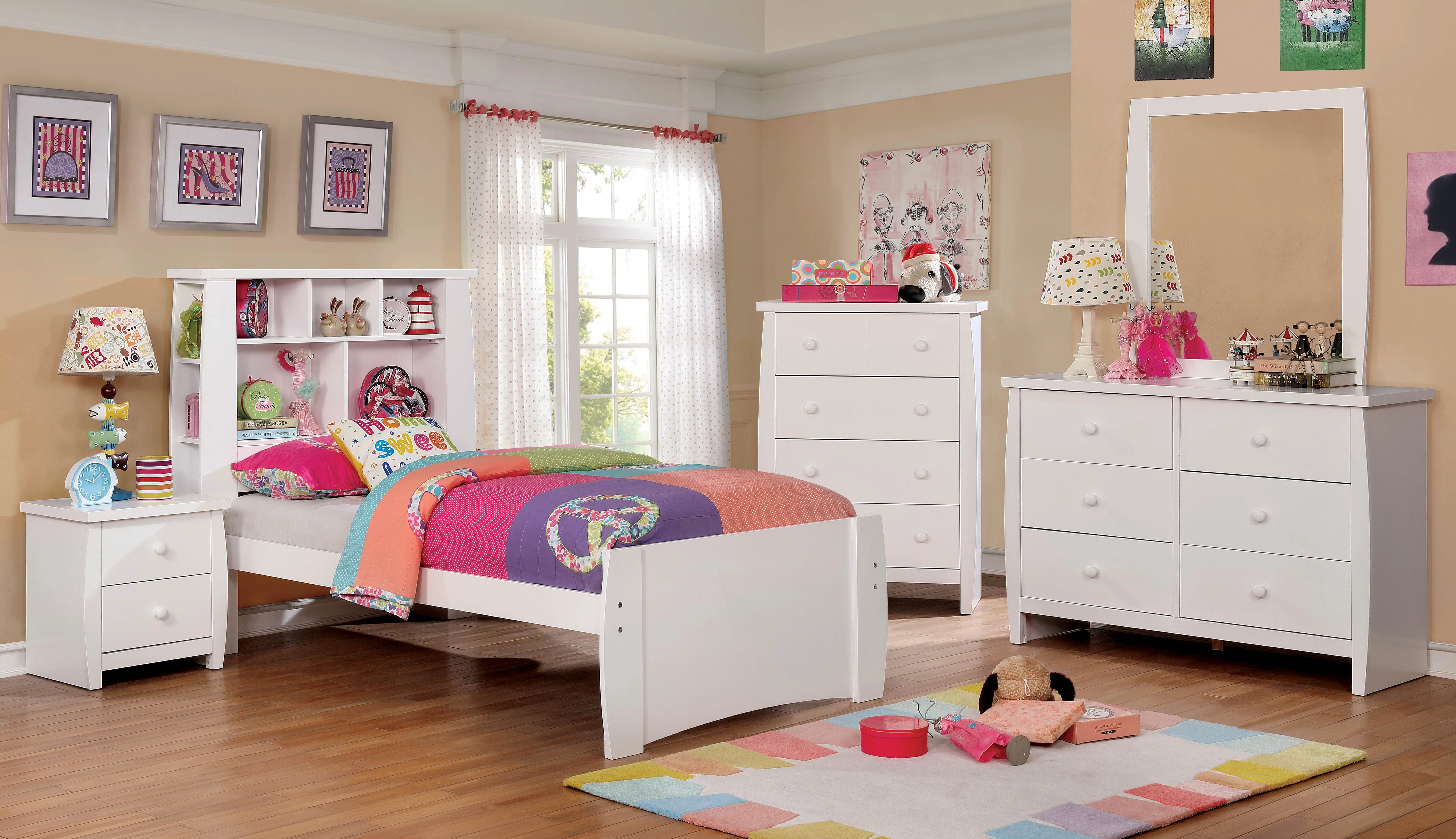 Furniture of America Lucio Transitional Wood Platform Bed, Full, White