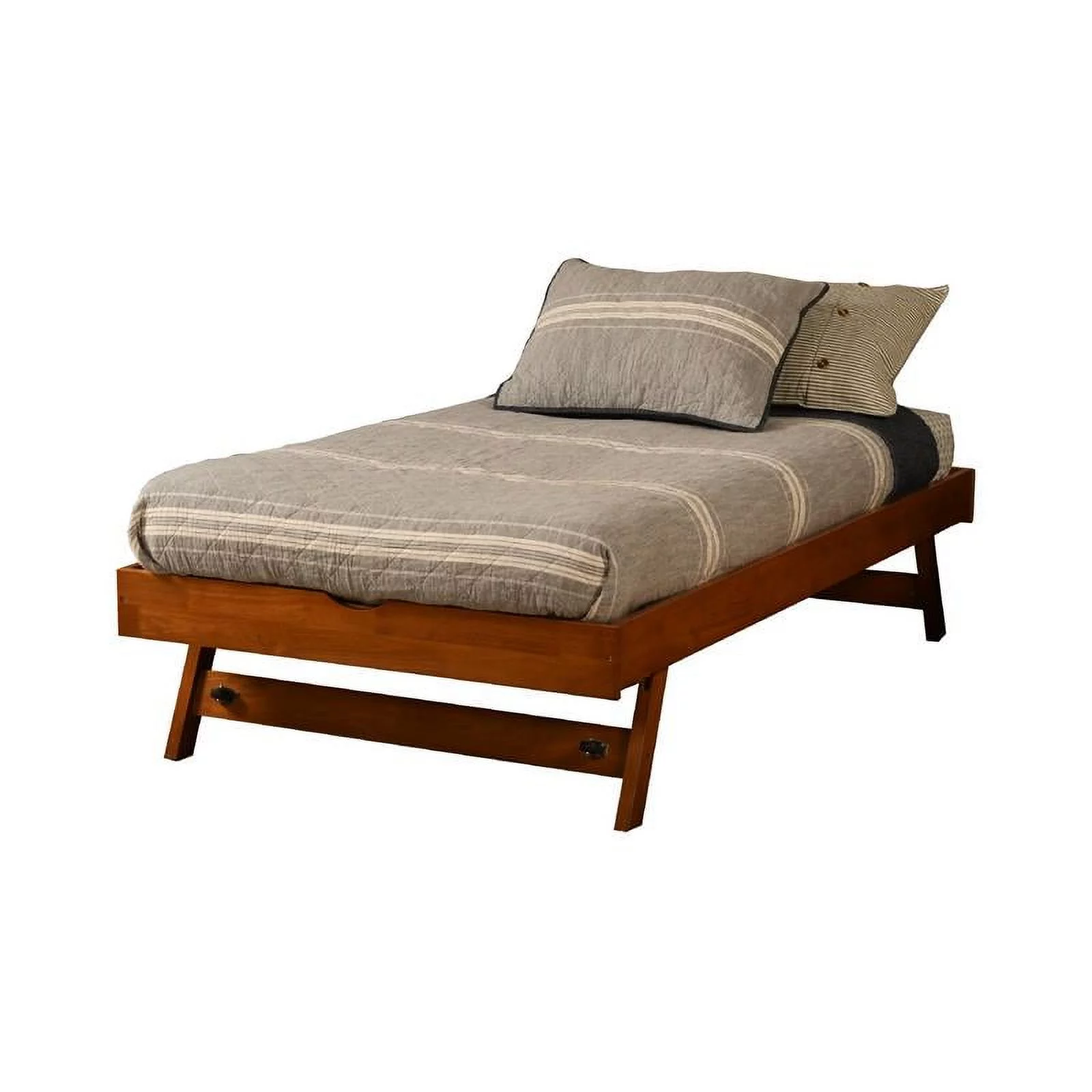 Bowery Hill Modern Wood Twin-size Pop Up Bed with Brown Frame