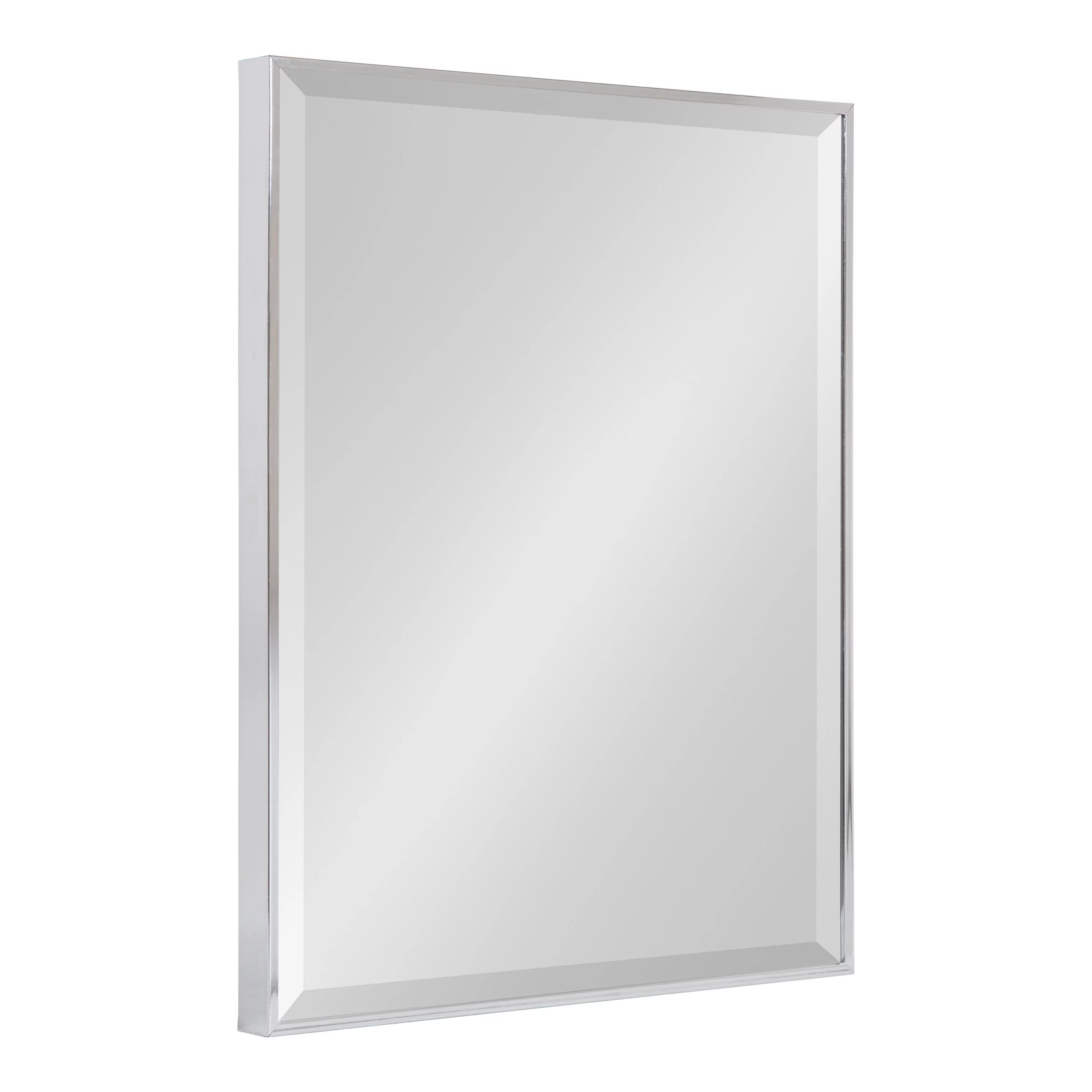 Kate and Laurel Rhodes Framed Decorative Rectangle Wall Mirror, 18.75x24.75 Chrome Silver