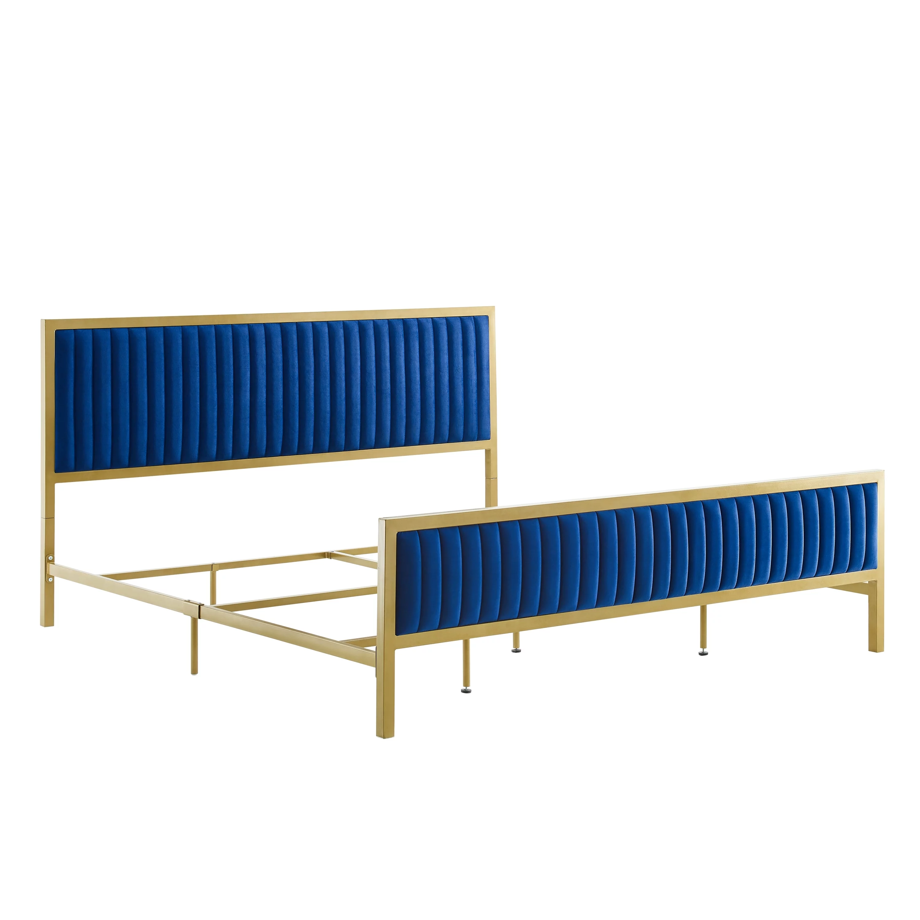 Corvus  Velvet Platform Bed Blue King
