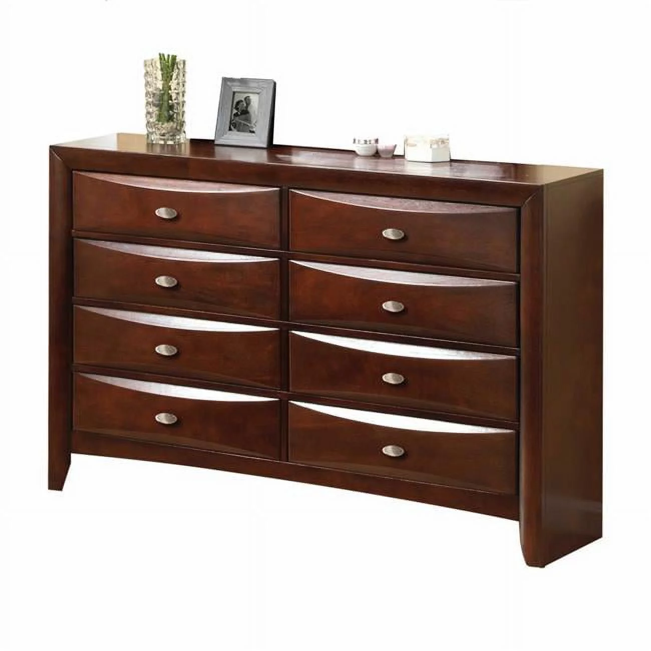 41 in. Espresso Wood Finish Dresser with 8 Drawers