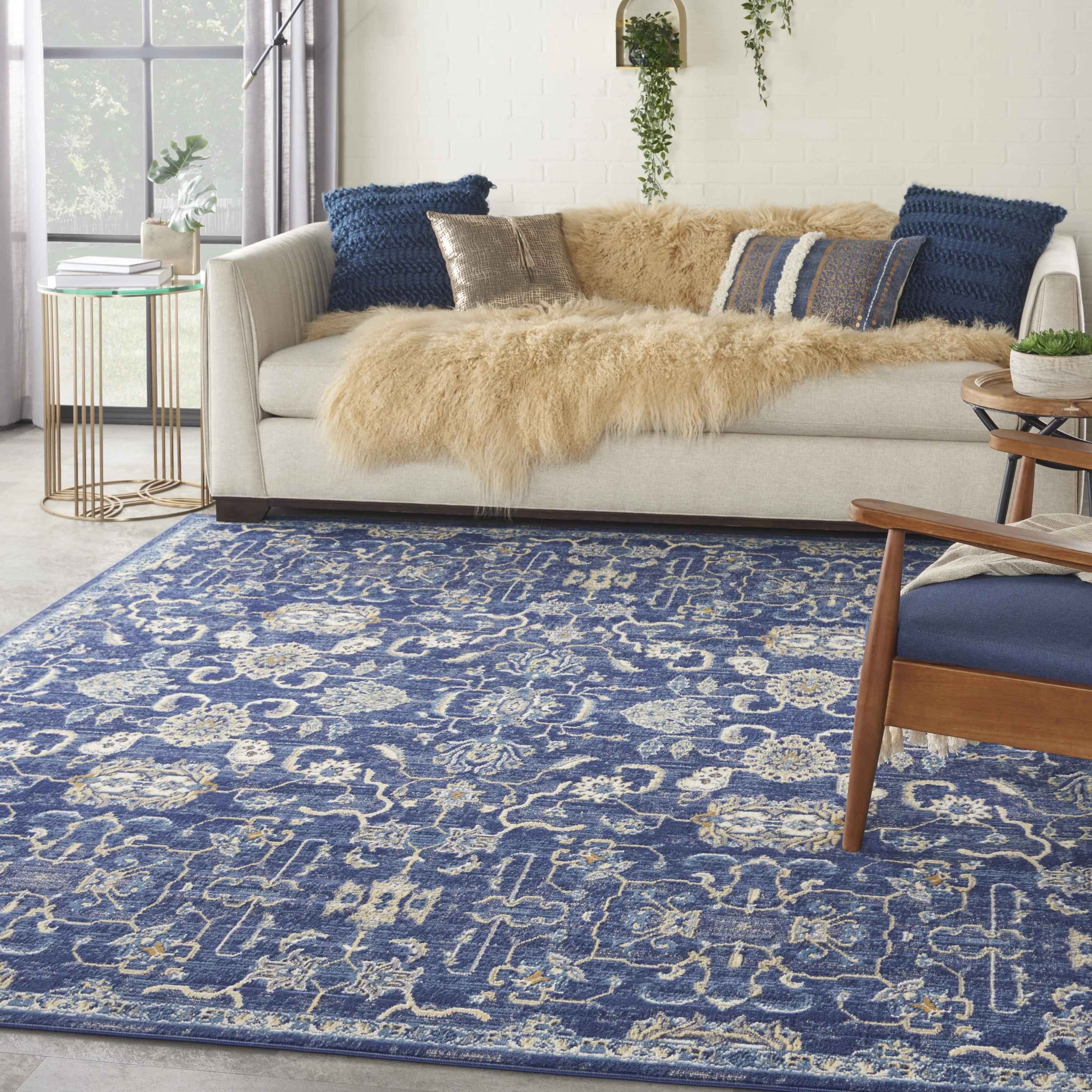 Nourison Grafix Persian Navy 7'10