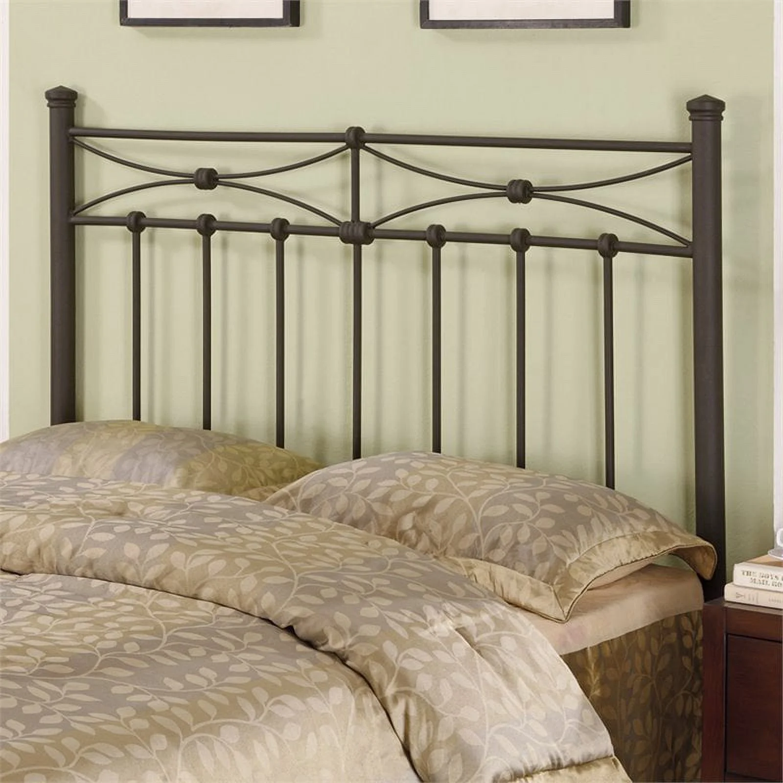 Bowery Hill Transitional Metal Full Queen Spindle Headboard in Bronze