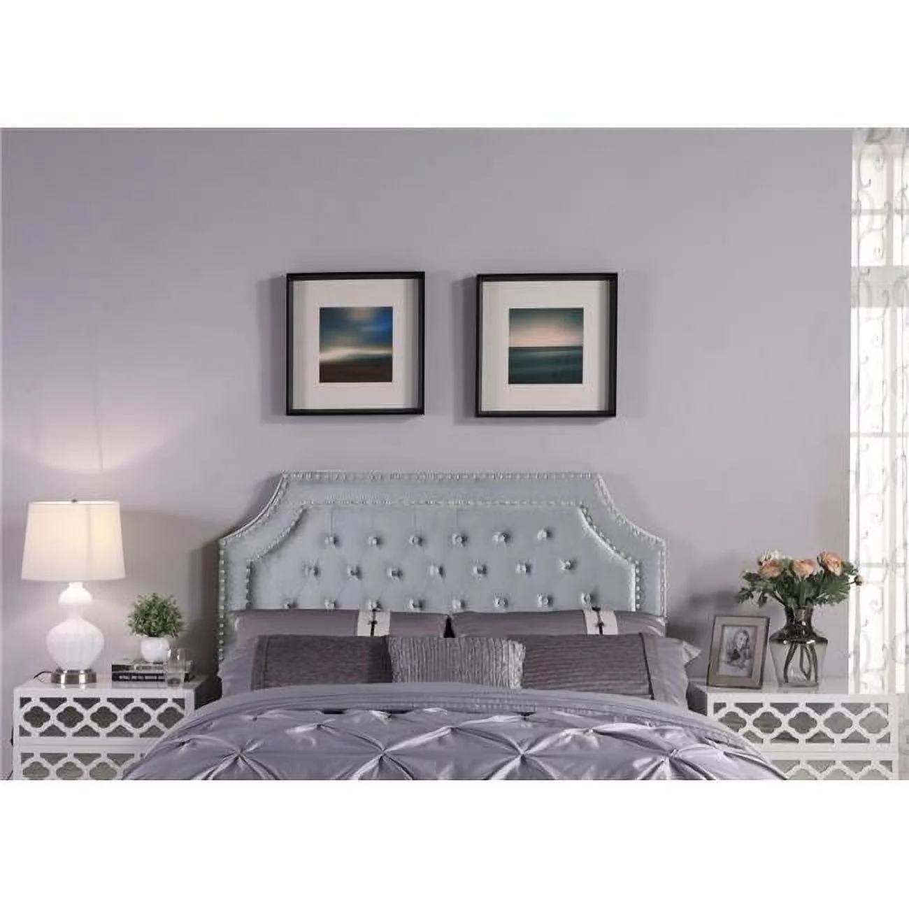 Chic Home Modern Transitional Leda Headboard, King - Grey - 53.25 x 77.25 x 4 in.