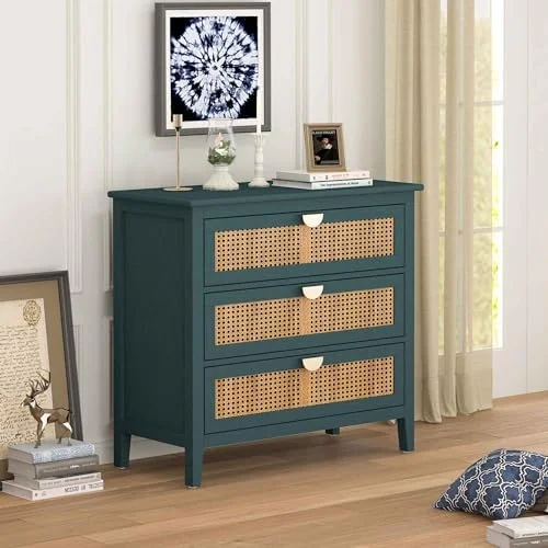 RUNFAYBIU White 6 Drawer Dresser for Bedroom Wide Organizer Cabinet Modern Wood Chest of Drawers for Living Room Bedroom TV Room Entryway (White#5)