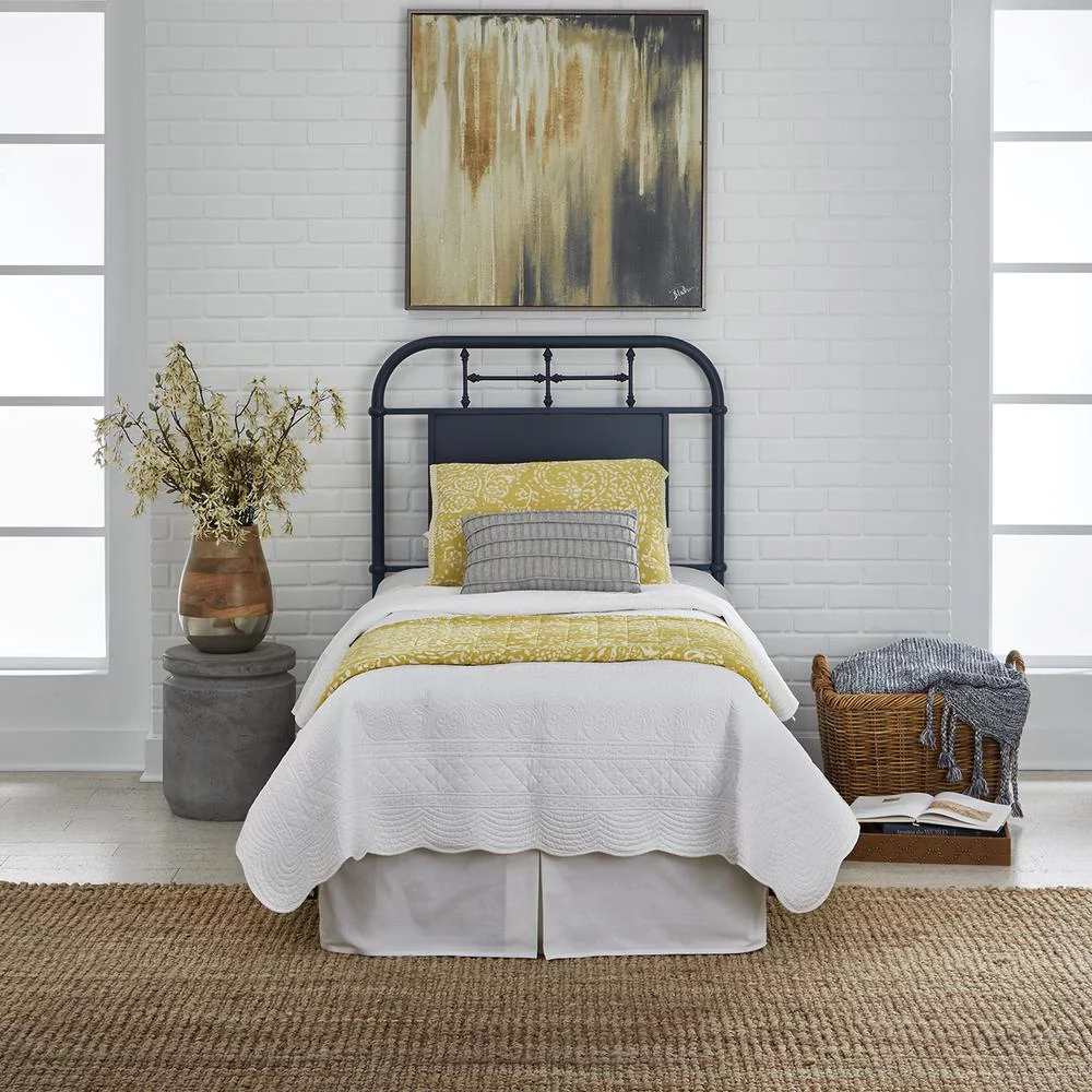 Liberty Furniture Twin Metal Headboard - Navy Vintage Silver