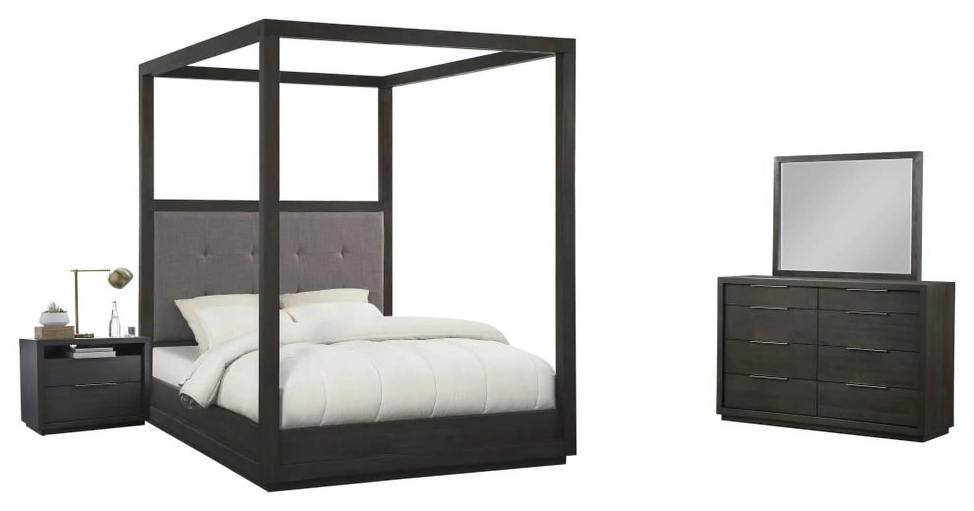 Modus Oxford 4 Piece Cal King Canopy Bedroom Set With Nightstand, Dolphin
