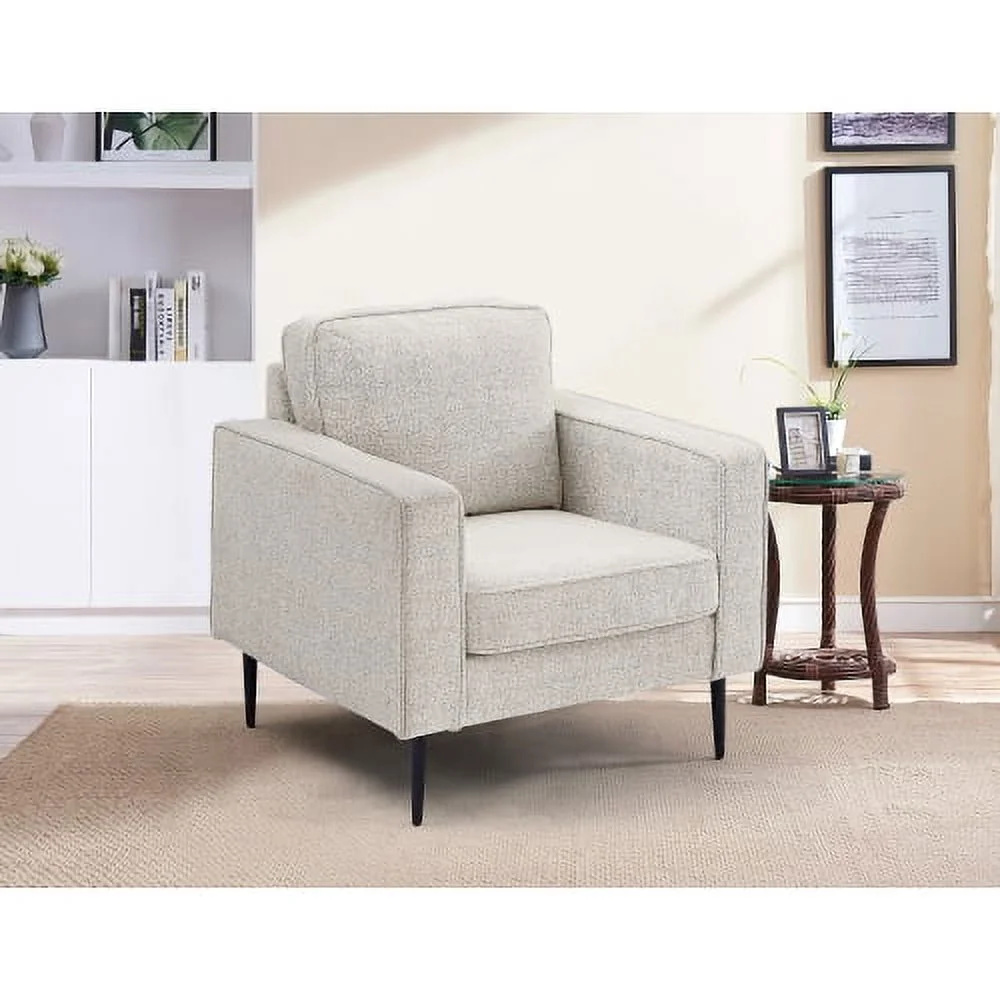 BSHTI Large Upholstered Adult Sofa,Chesterfield Tufted Fabric Sofa Couch for Livingroom(Beige)