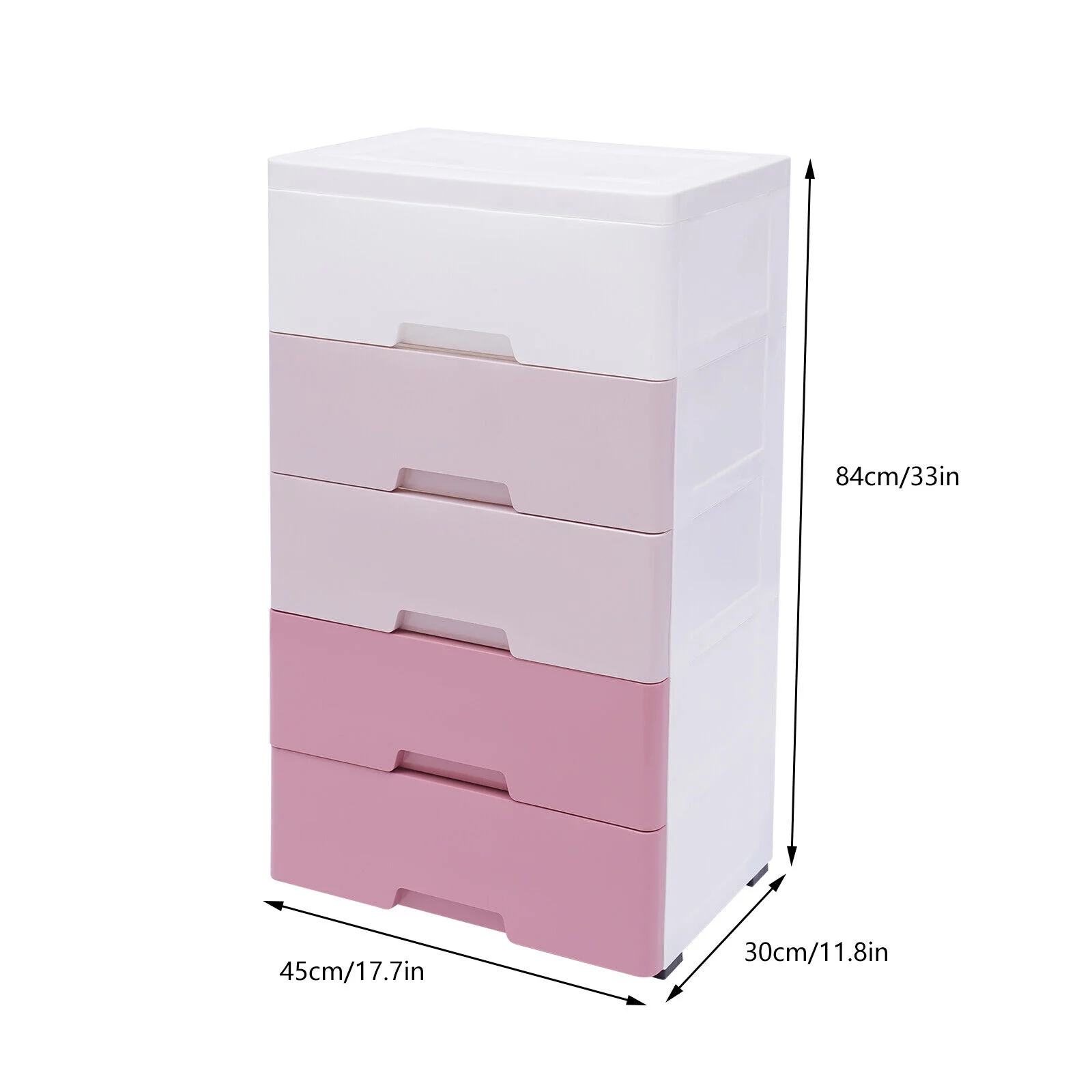 5-Layer Pink Clothes Storage Drawers Storage Bins & Boxes PP Storage Dressers