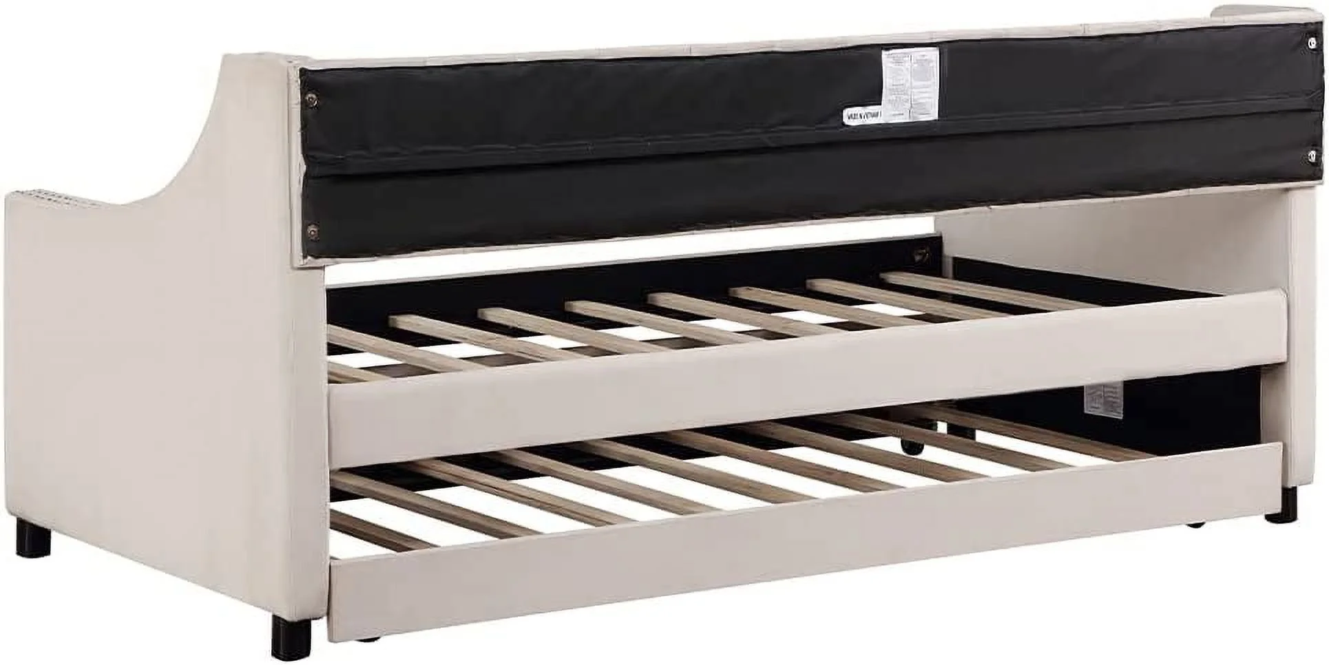 Kevinplus Convertible Sofa Bed, Full Daybed with Trundle, Velvet Upholstered Full Size Day Bed Button-Tufted Sofa Daybed Frame with Roll Out Trundle, No Box Spring Needed for Bedroom, Living Room