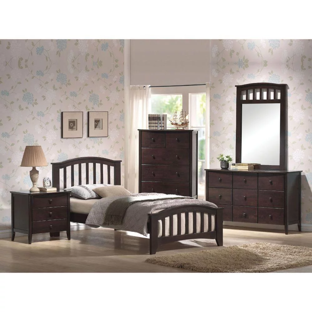 Transitional Dark Walnut Twin Bedroom Set by Acme San Marino 04980T-5pcs