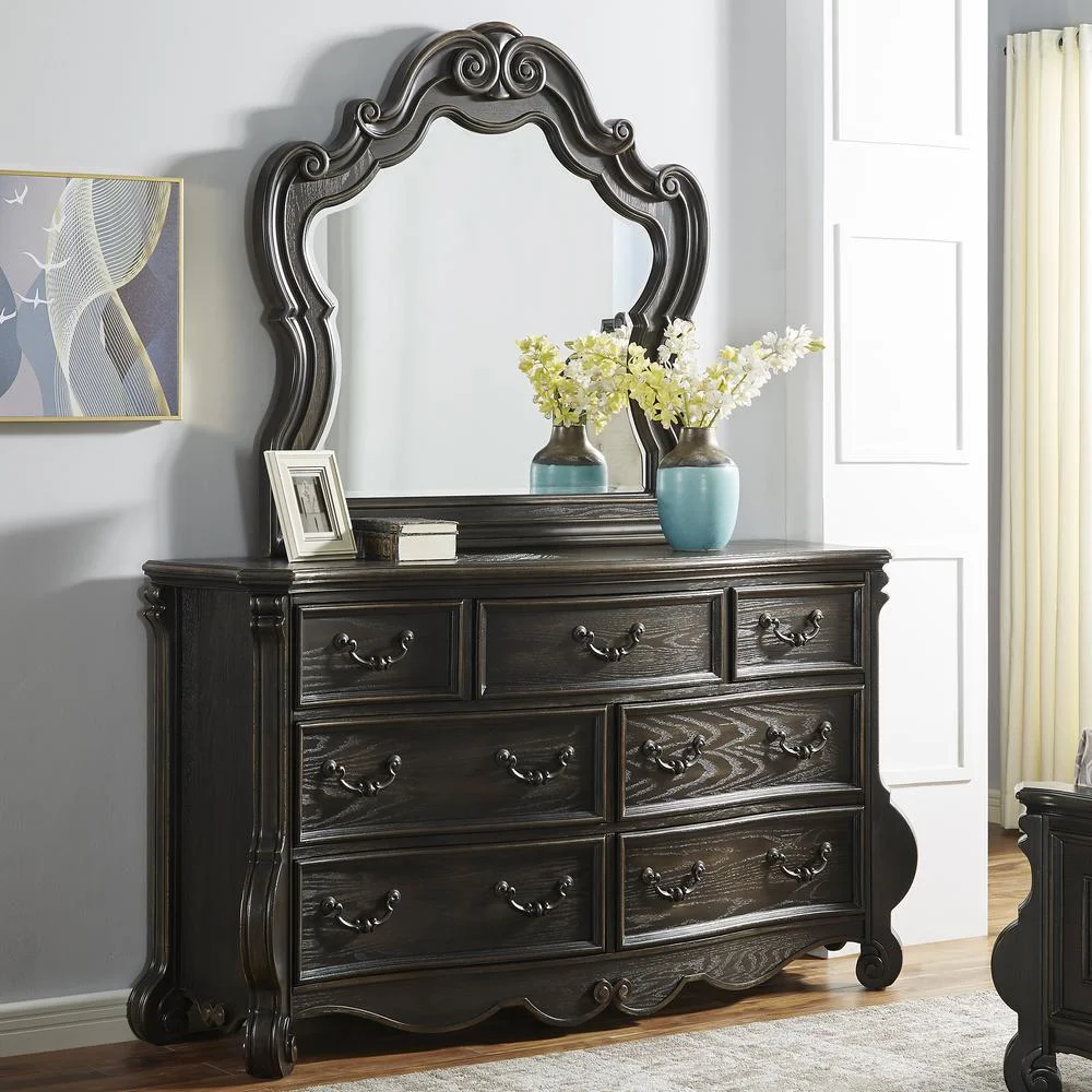 Steve Silver Rhapsody Multi-step Molasses Queen 4-Piece Wood Panel Bedroom Set
