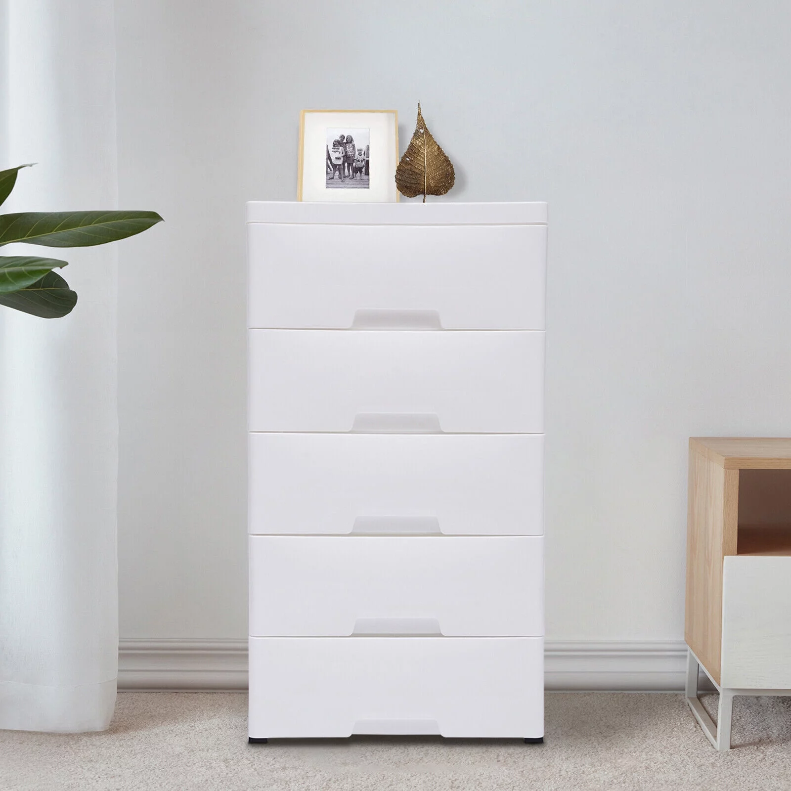 Bedroom Closet Entryway Chest 5-Drawer Dresser Storage Tower Organizer Stand