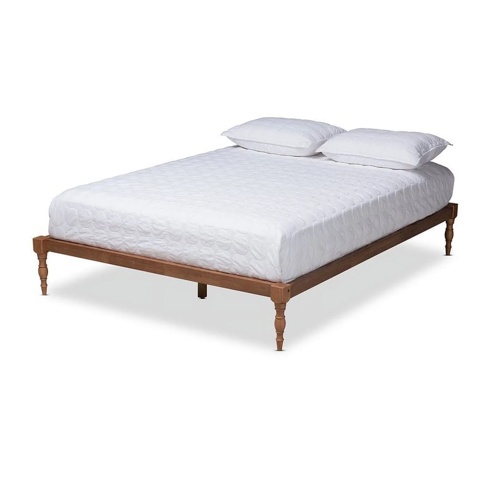 Bowery Hill Modern Solid Wood Full Platform Bed in Walnut Brown