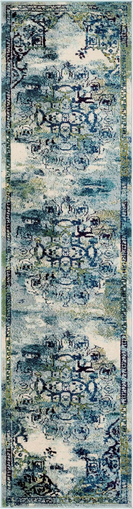 Unique Loom Valencia Medici Rug Blue/Brown 2' 7