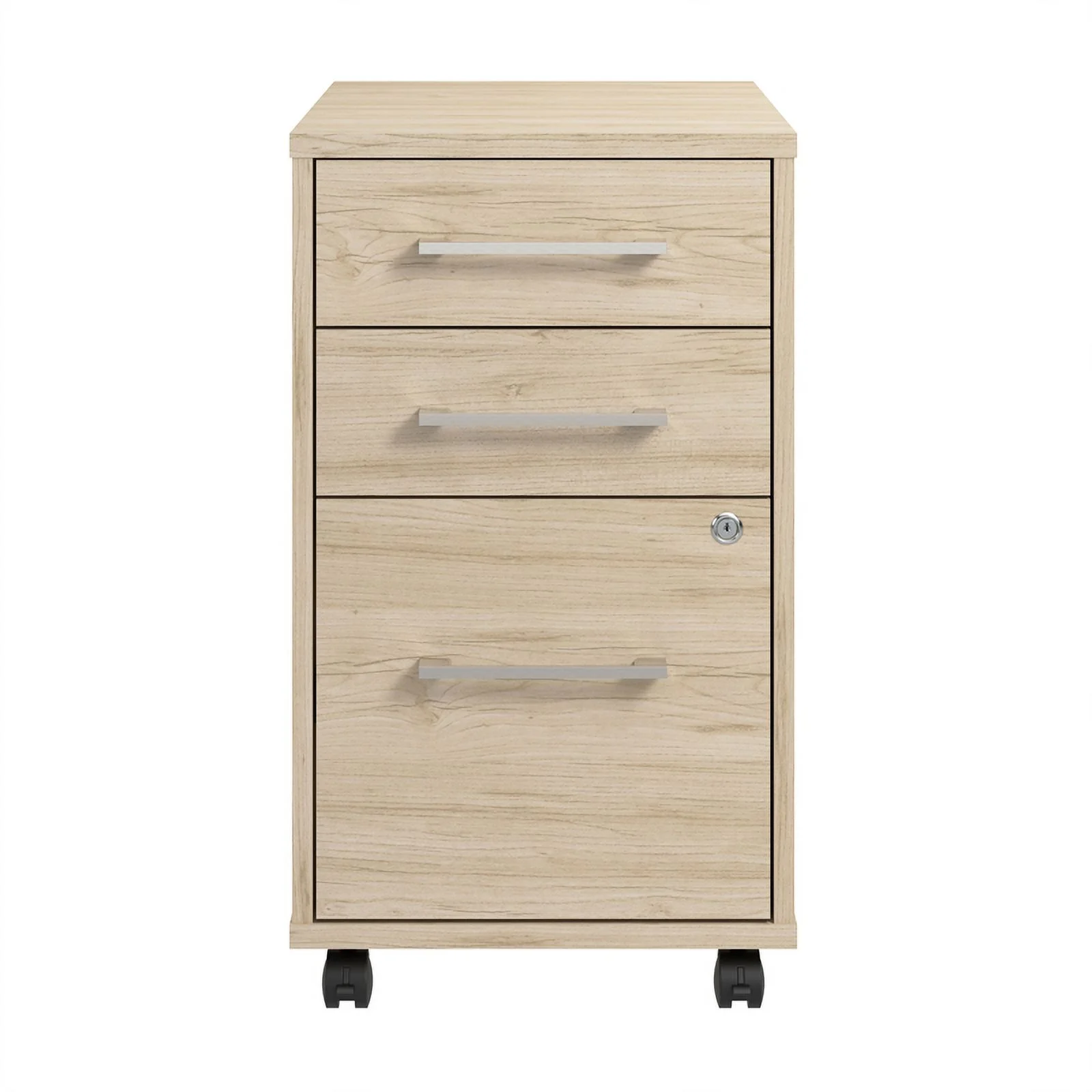 Pemberly Row 3 Drawer Mobile File Cabinet in Natural Elm - Engineered Wood