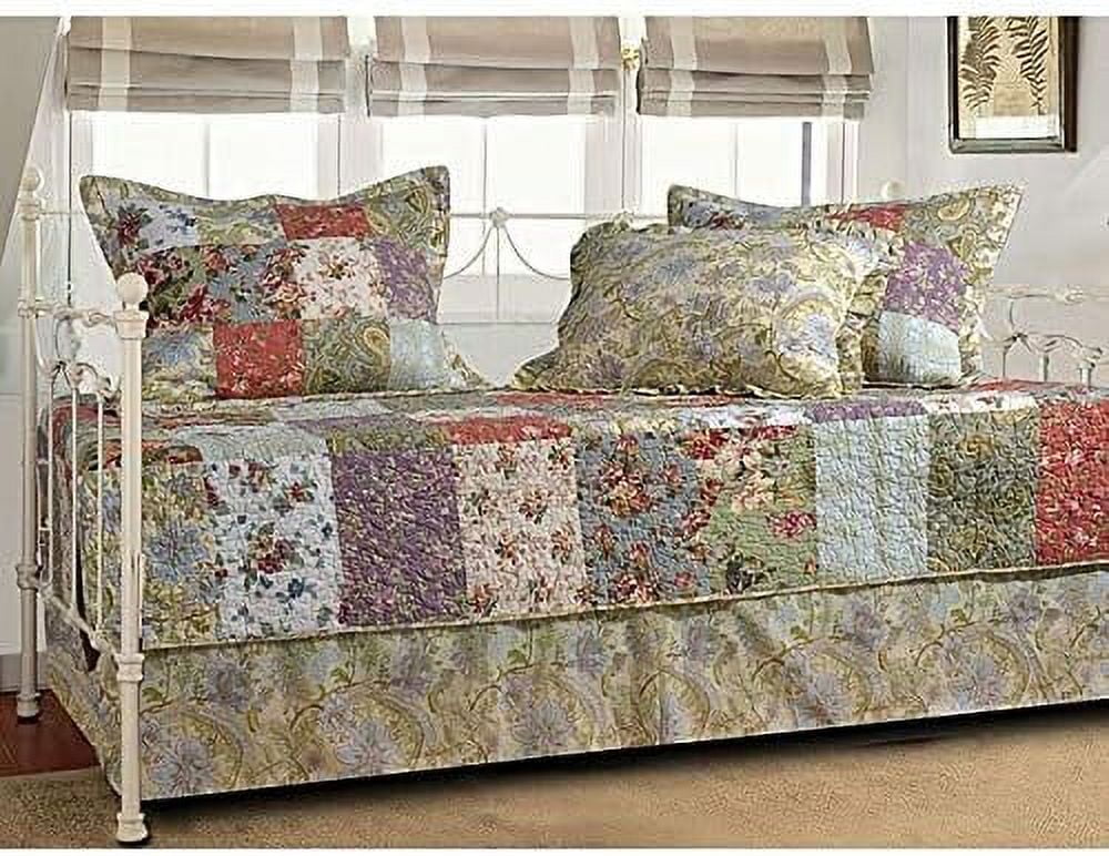 Greenland Home Fashions Blooming Prairie 100% Cotton Authentic Patchwork 5-Piece Daybed Set