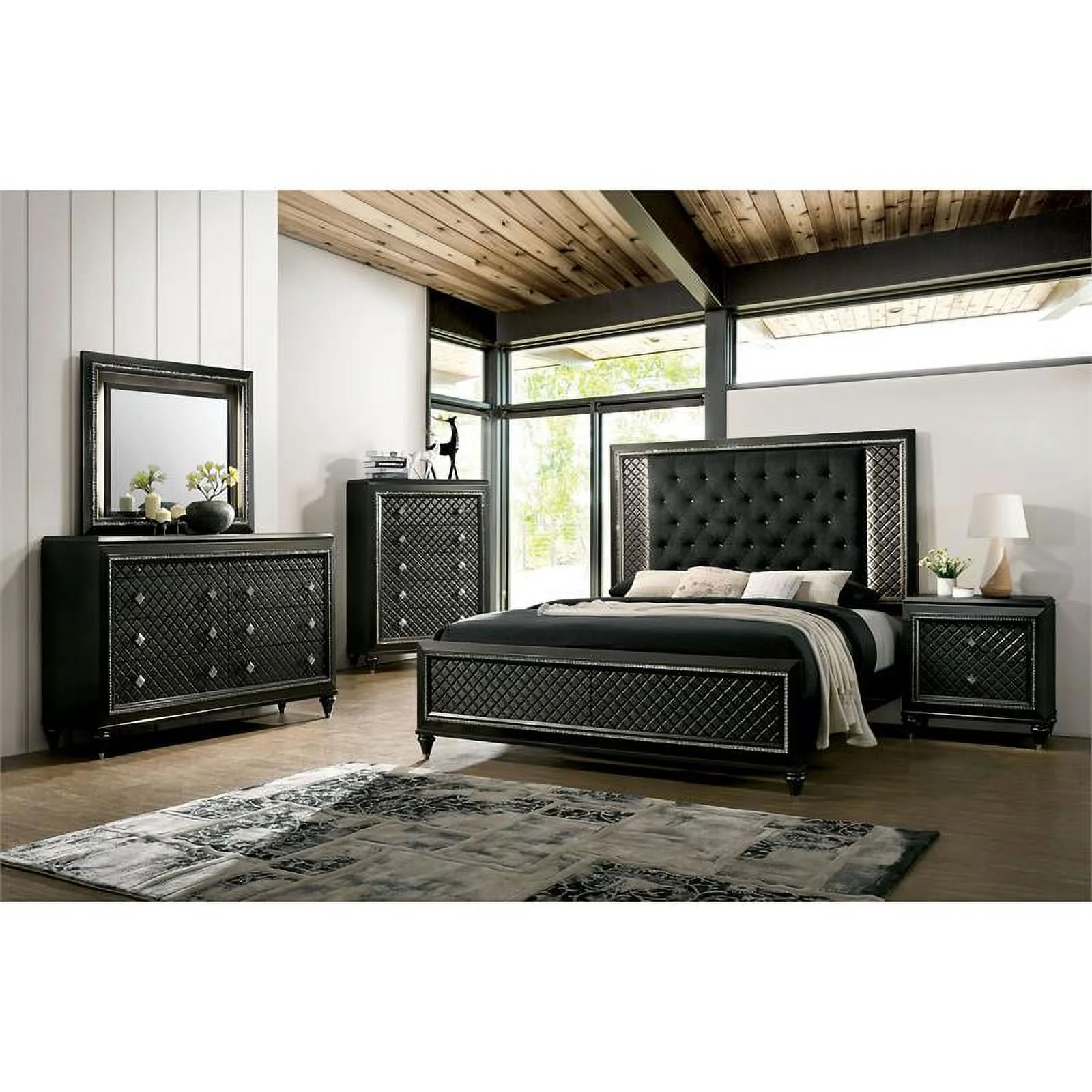 Furniture of America Braylene Wood 8-Drawer Dresser in Metallic Gray