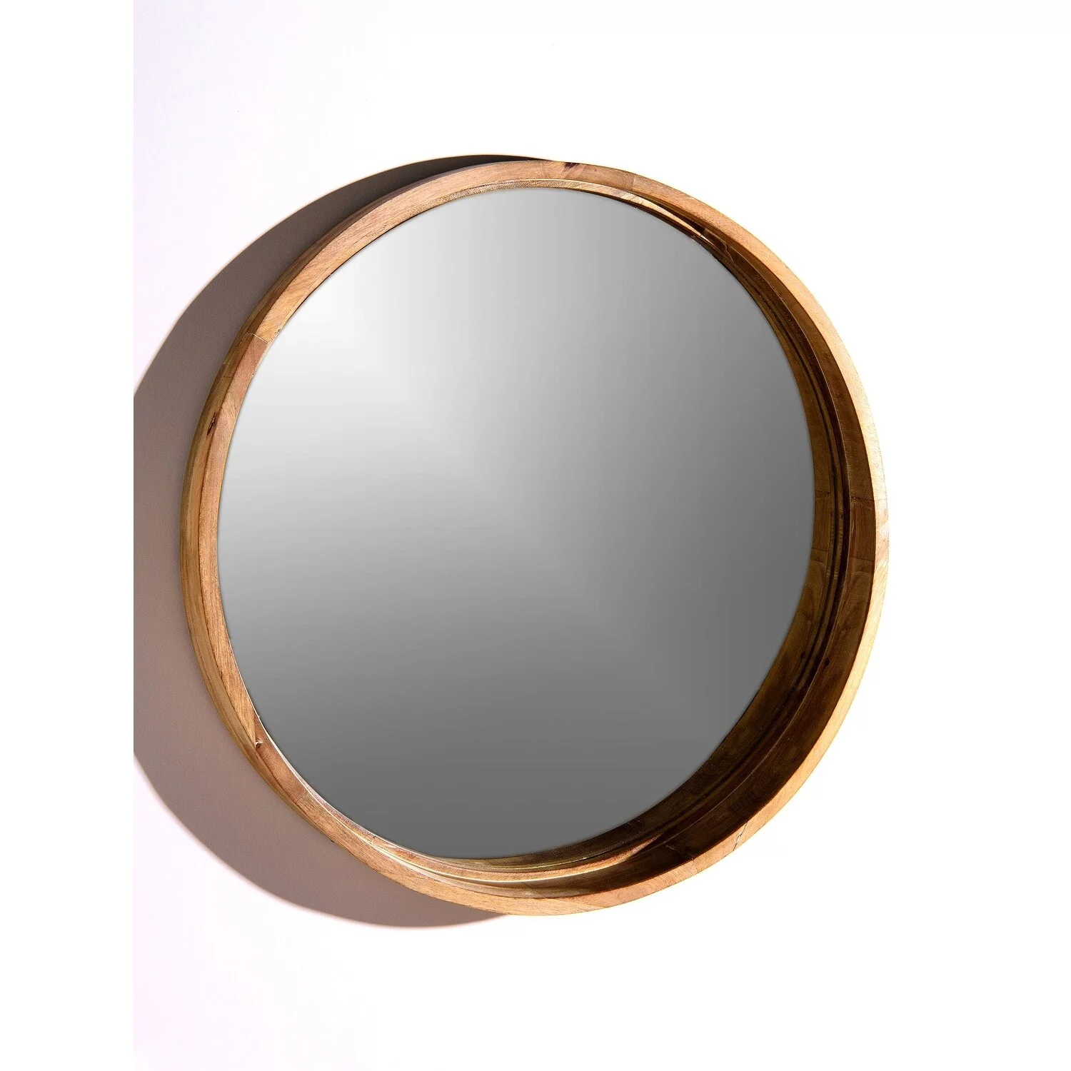 Aurora Home  Round Farmhouse Mirror - Antique Brown - 19.5 Dia