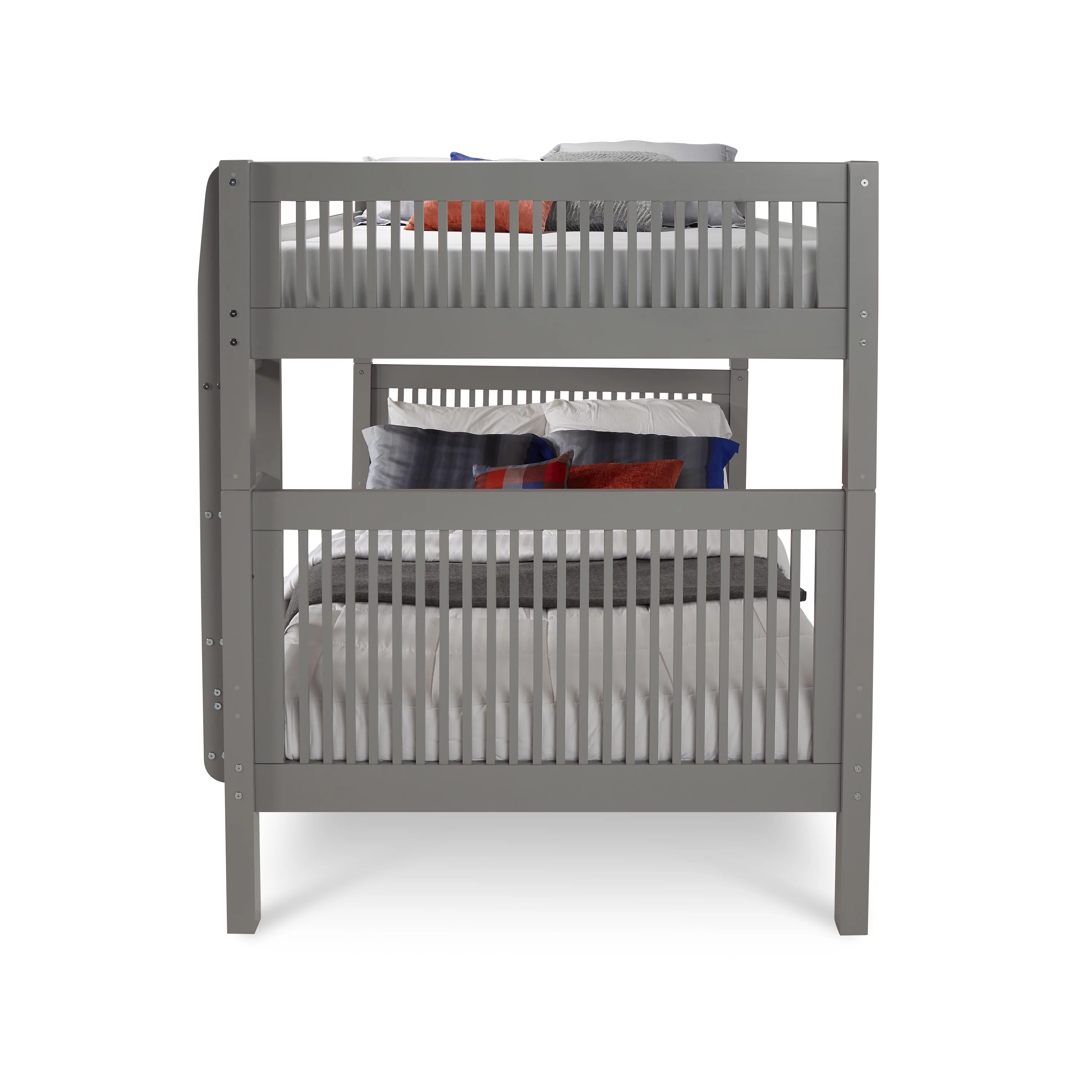Camaflexi Full over Full Bunk Bed - Mission Headboard - Grey Finish