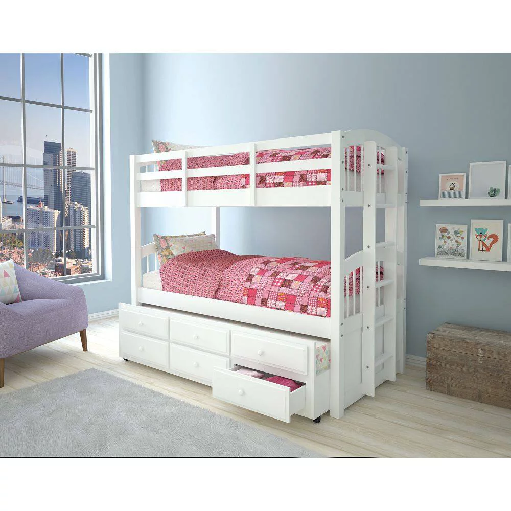 CoSoTower Bunk Bed & Trundle (Twin/Twin) in White