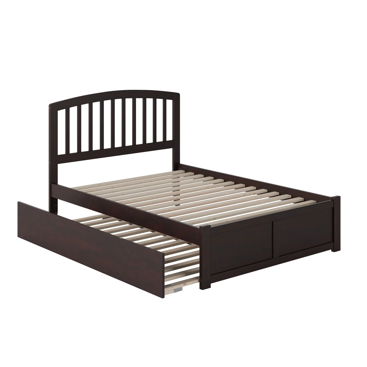 AFI Richmond Full Platform Bed with Footboard and Twin Trundle in Espresso