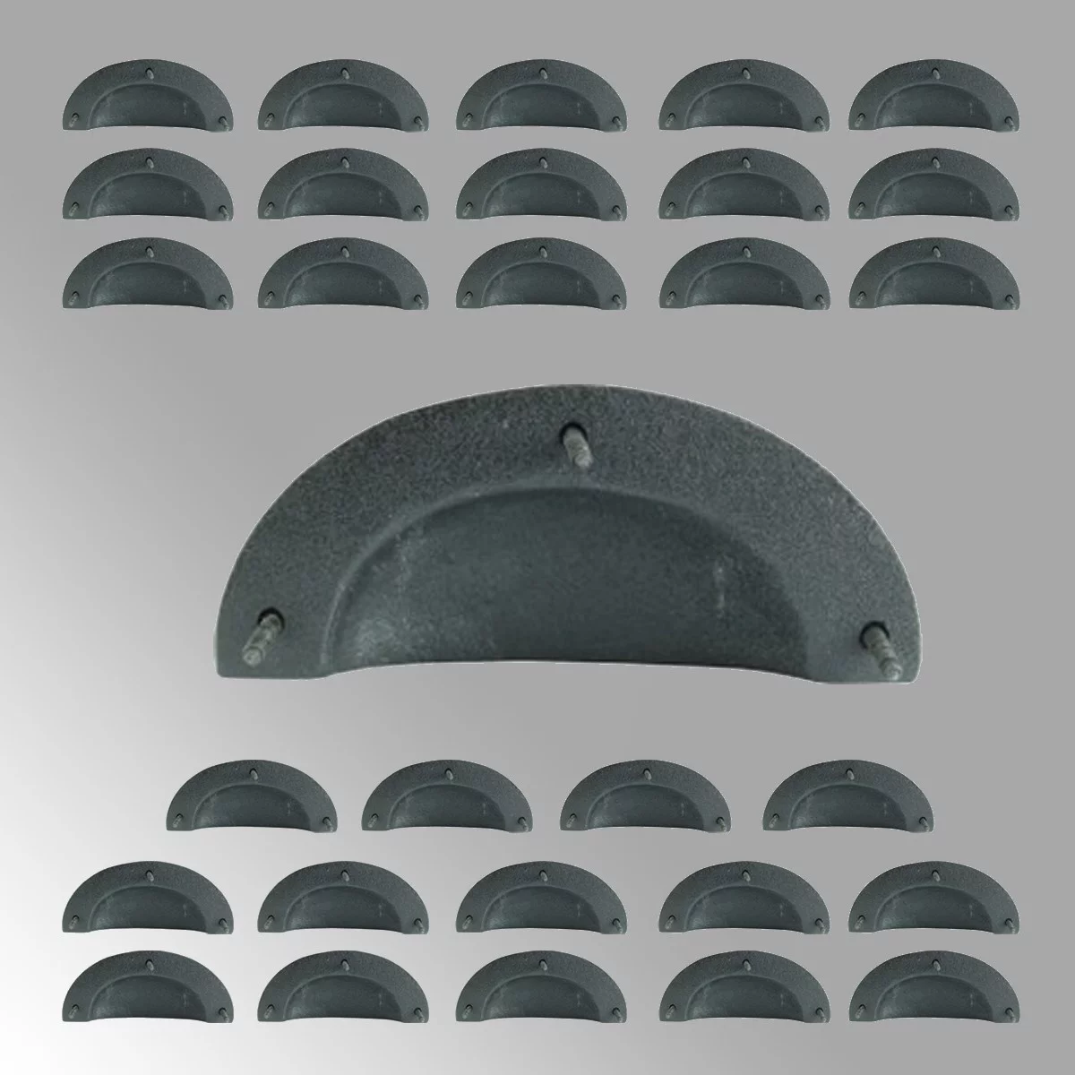 Renovators Supply Black Cabinet Drawer Cup Bin Pull 4