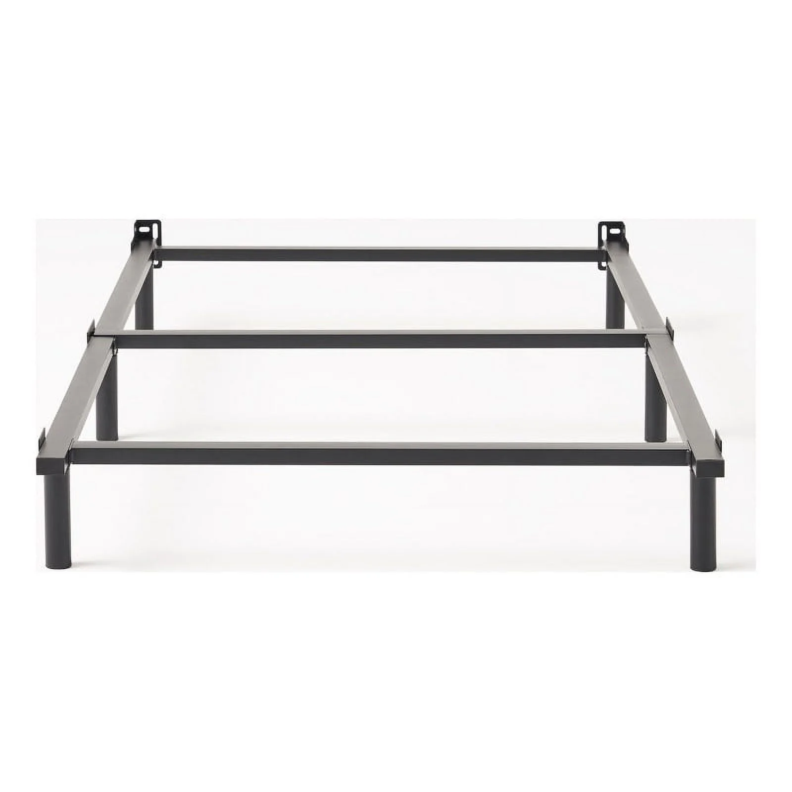Pemberly Row Contemporary Metal Queen Bed Frame in Black Fiish- Full