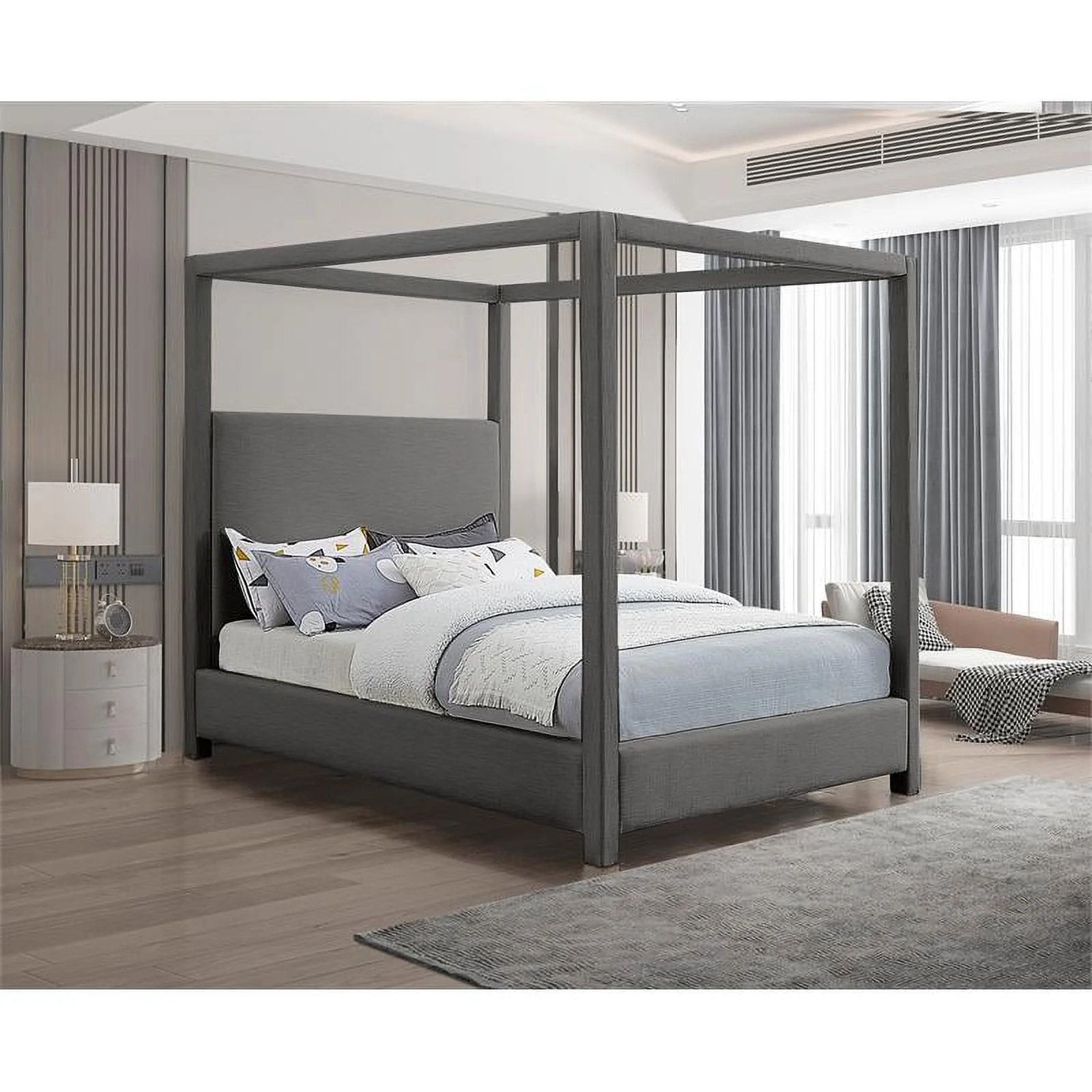 Meridian Furniture Emerson Grey King Bed