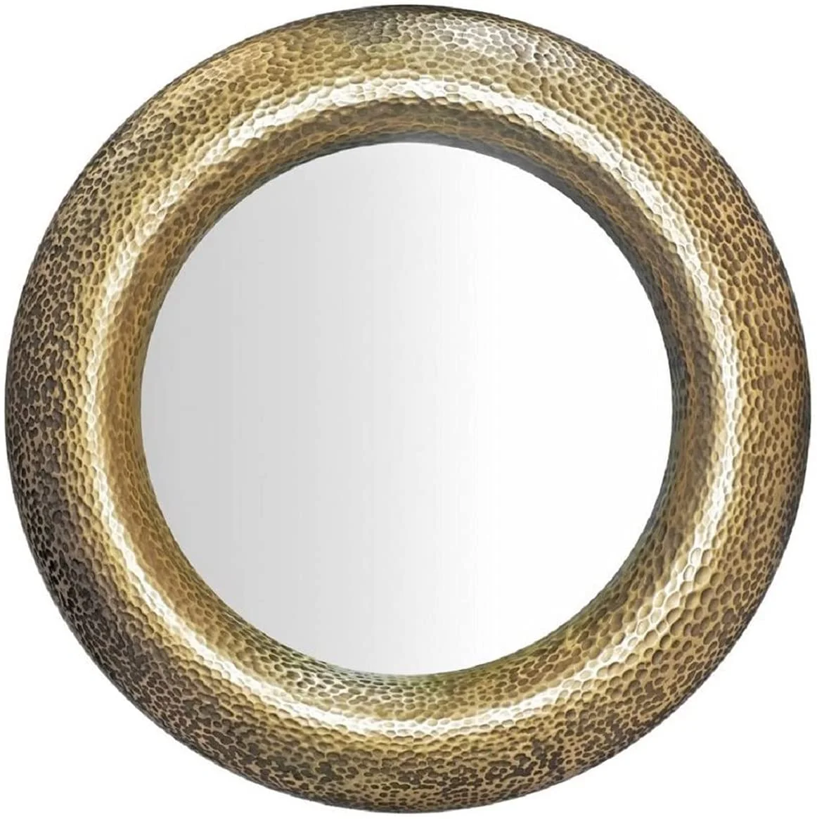 Luxury Mirror Silver - Round Fiberglass Wall Mirror - Living Room Mirror - Wardrobe Mirror - Luxury Collection (15 Inches, Gold)