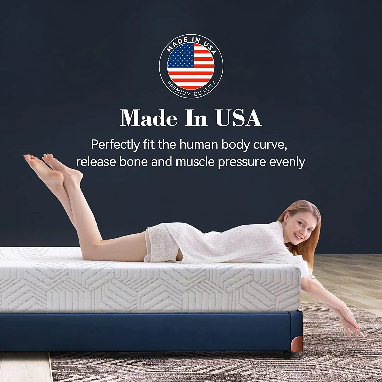Hcore Ego Blue 12 Inch King Mattress in a Box, Cooling Gel Memory Foam Mattress, Medium