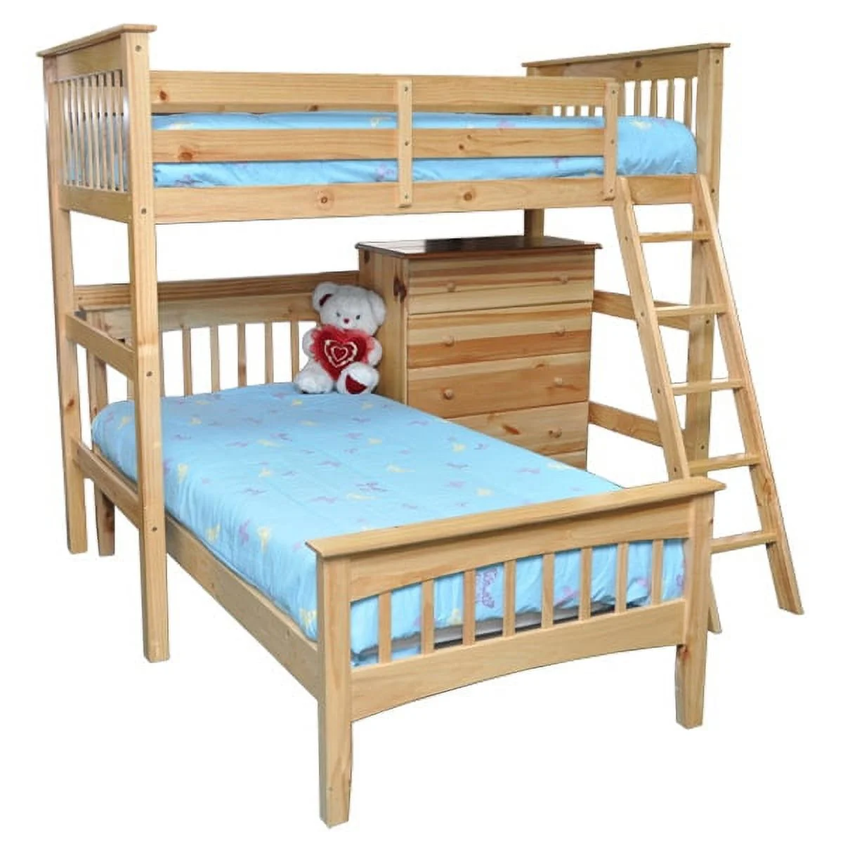Humboldt Full High Loft Bed with Angled Ladder Natural