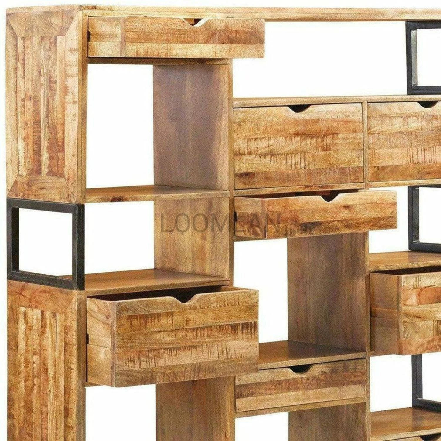 57 Square Bookshelf 8 Drawer 8 Shelves Display Cabinet