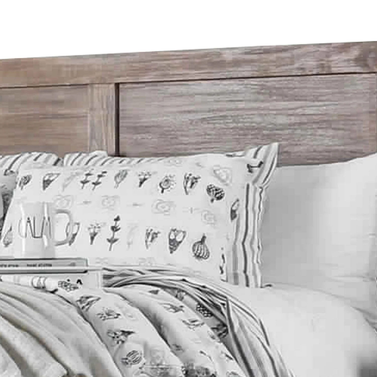 Benzara California King Size Wooden Bookcase Storage Bed with Drawers, Brown